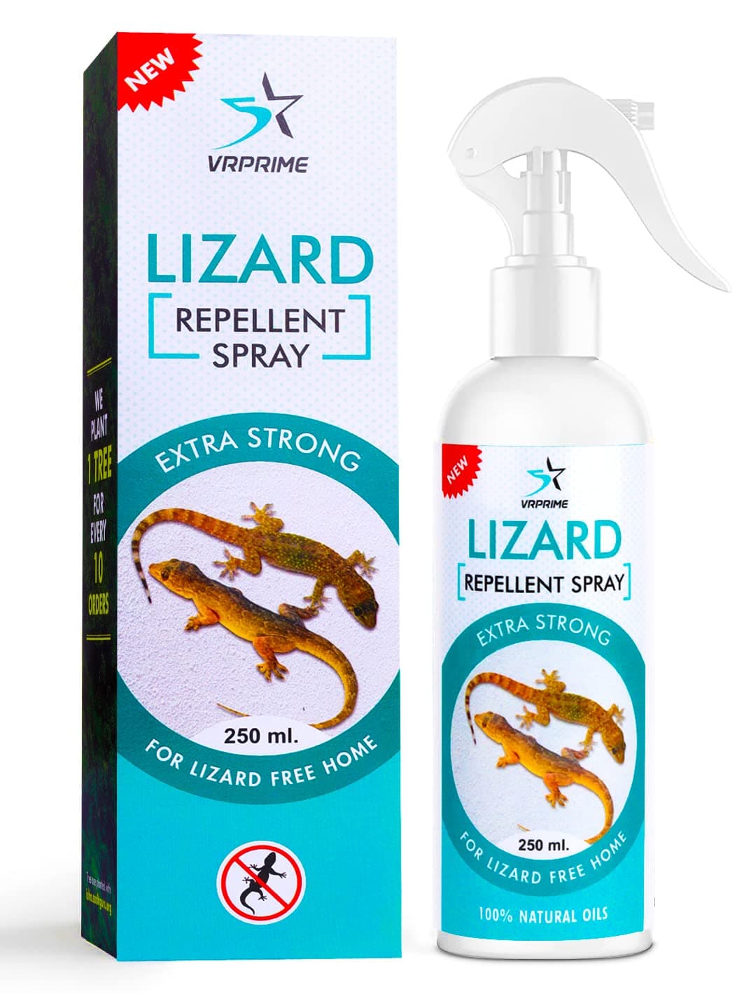 VRPRIME Lizard Repellent for Home Spray Pest Control | Made With Plants Oil, Natural Non Toxic, Irritant-Free, Chemical-Free | Baby Skin Safe Plant Safe (250 ML) (PACK OF 1)
