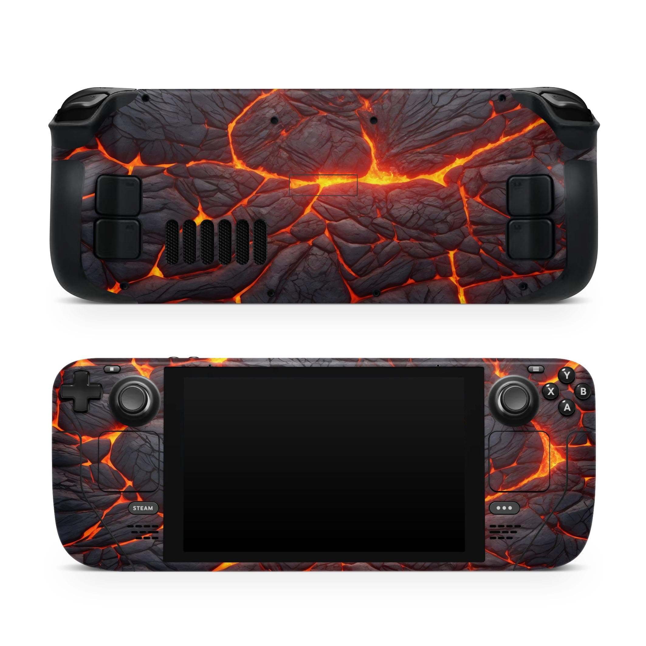TACKY DESIGN Volcano Skin for Steam Deck LCD/OLED, Orange, Premium 3M Vinyl, Full Wrap Cover