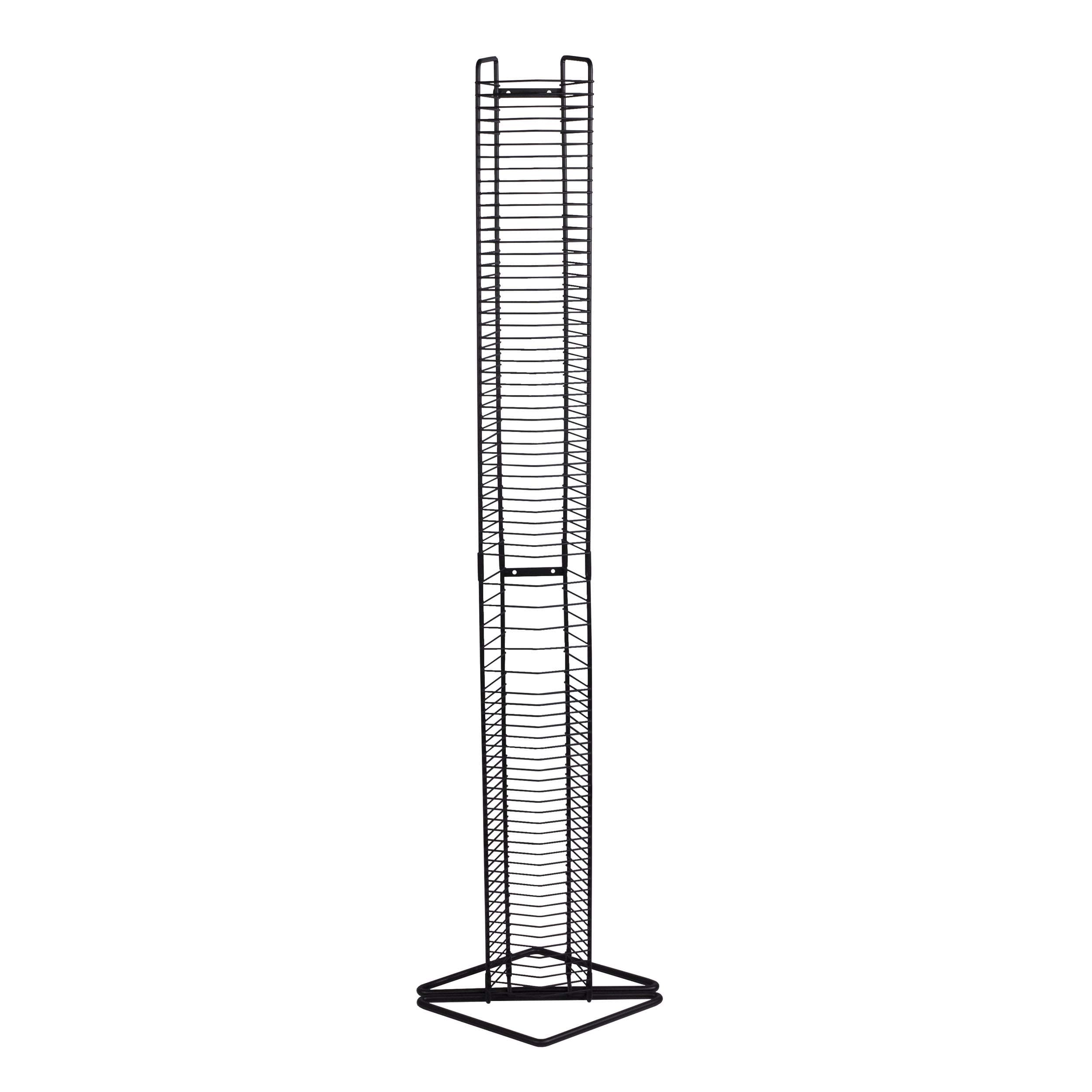 Atlantic Onyx Wire CD Tower - Holds 80 CDs in Matte Black Steel, PN 1248