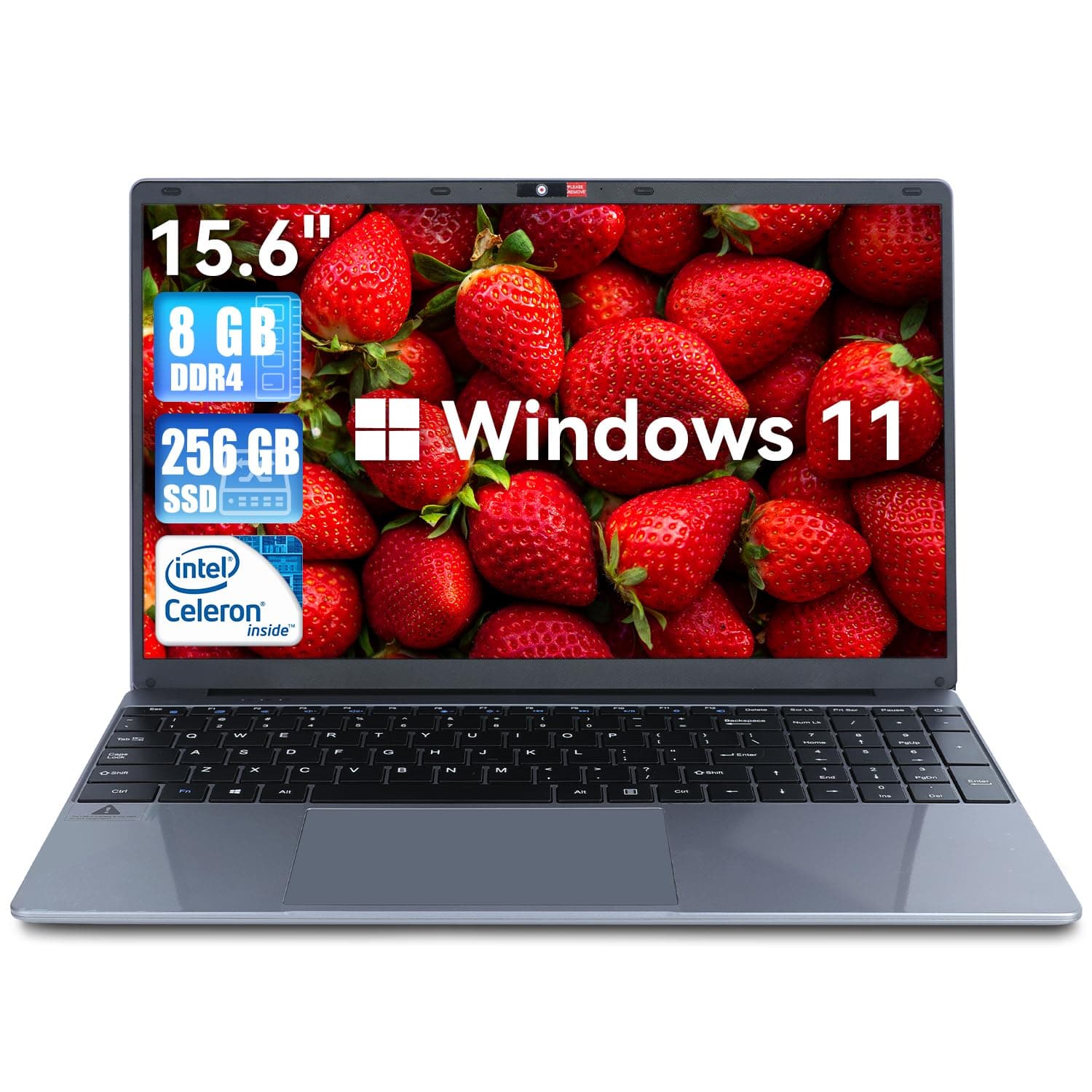 Geviar Laptop, 15.6 Inch Windows 11 Intel Celeron N5095 Quad-Core Processor up to 2.9Ghz, 8GB DDR4 256GB SSD Laptops,2.4/5G WiFi, Bluetooth 4.2,Mini HDMI,2xUSB 3.0,Type-C