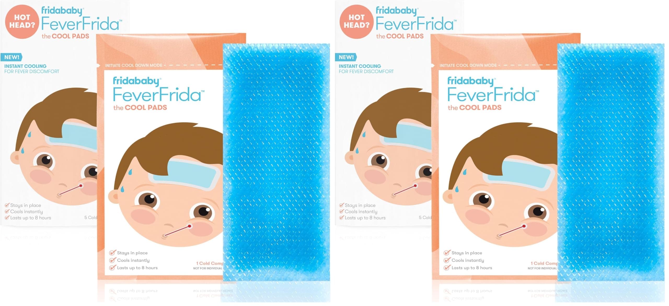 Cool Pads for Kids Fever discomfort by fridababy, 5 Count (Pack of 2)