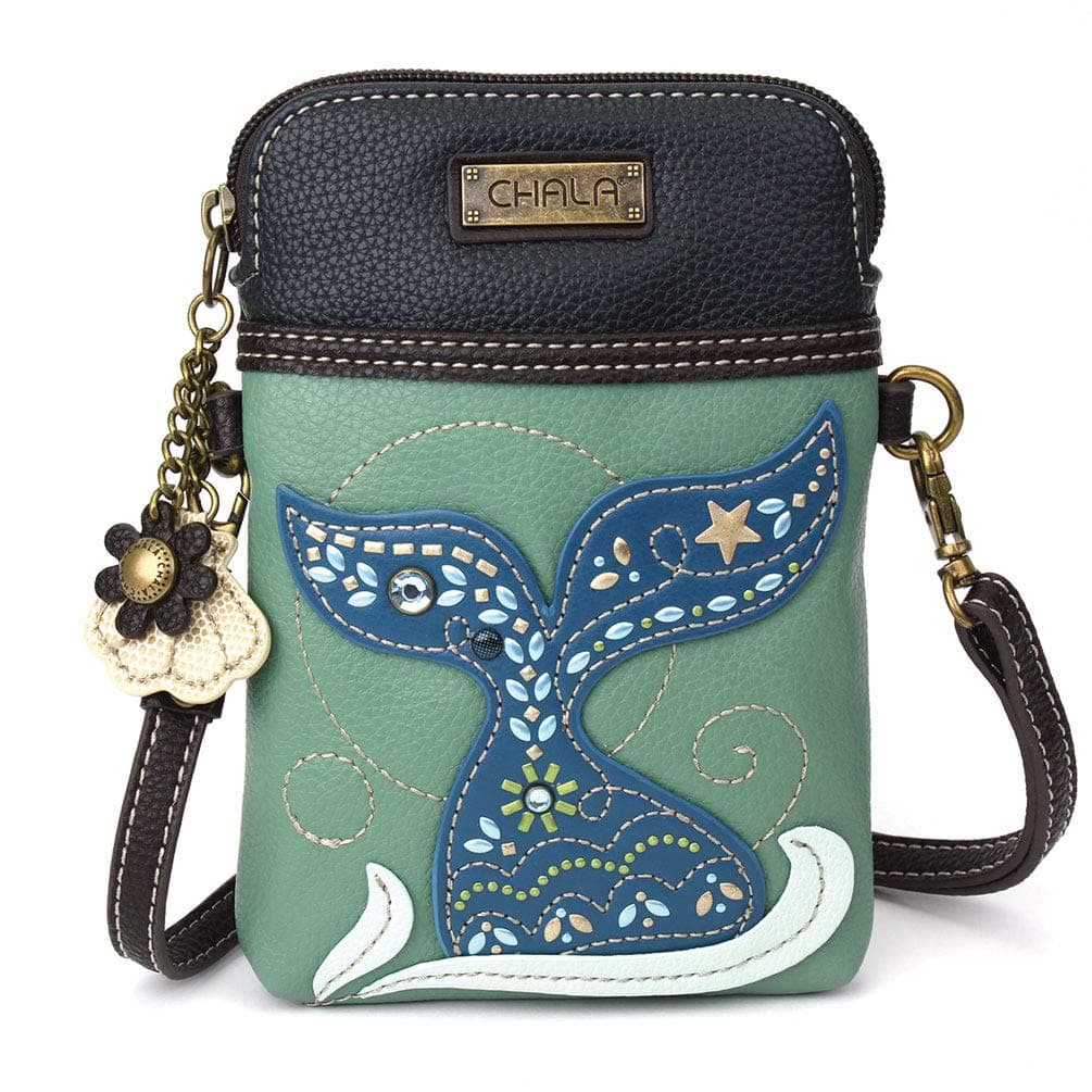 Dazzled Cell Phone Crossbody Purse-Women PU Leather Multicolor Handbag with Adjustable Strap