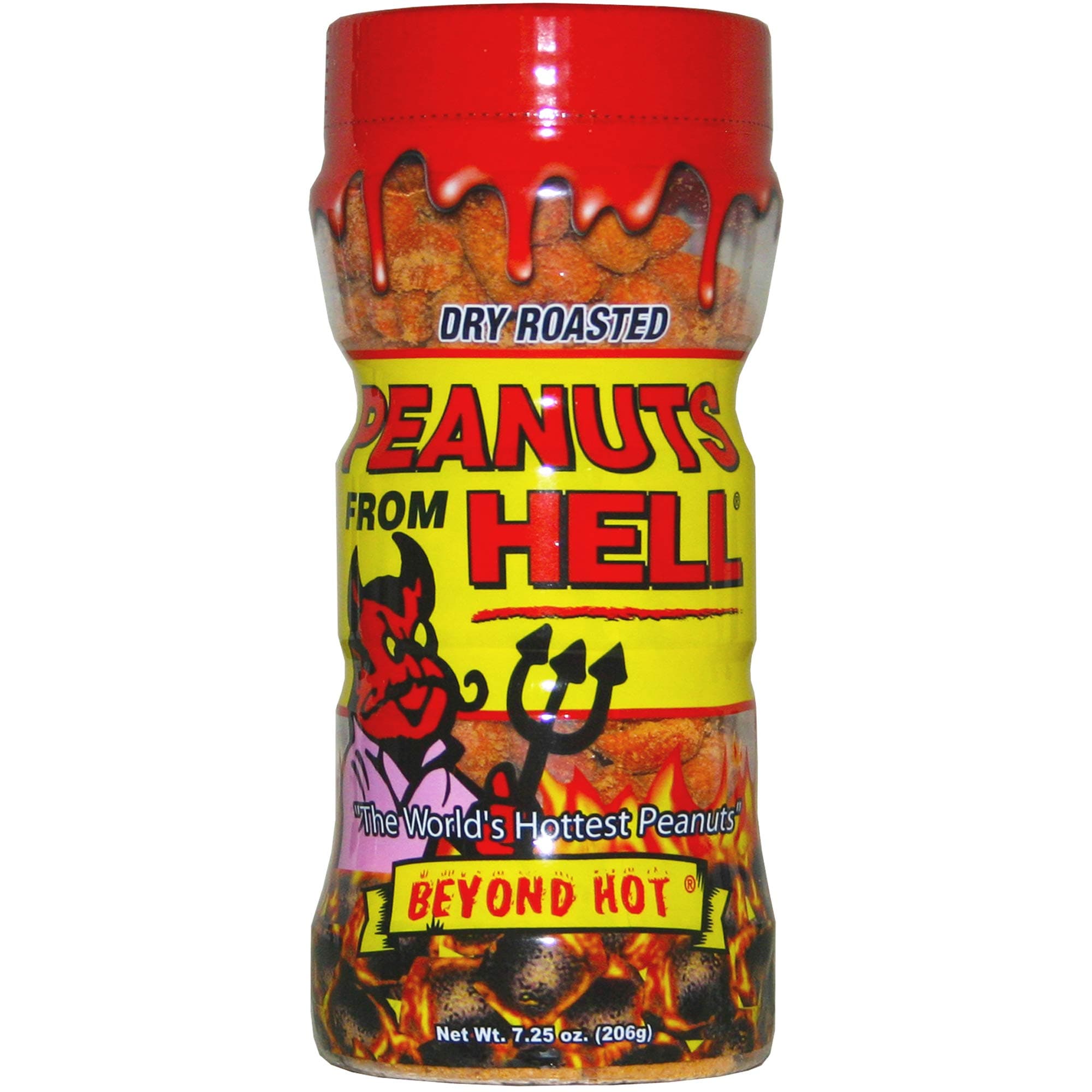 Peanuts from Hell - Ultimate Spicy Gourmet Gift Peanuts 7.25 oz Jar - Try if you dare! (Habanero from HELL)
