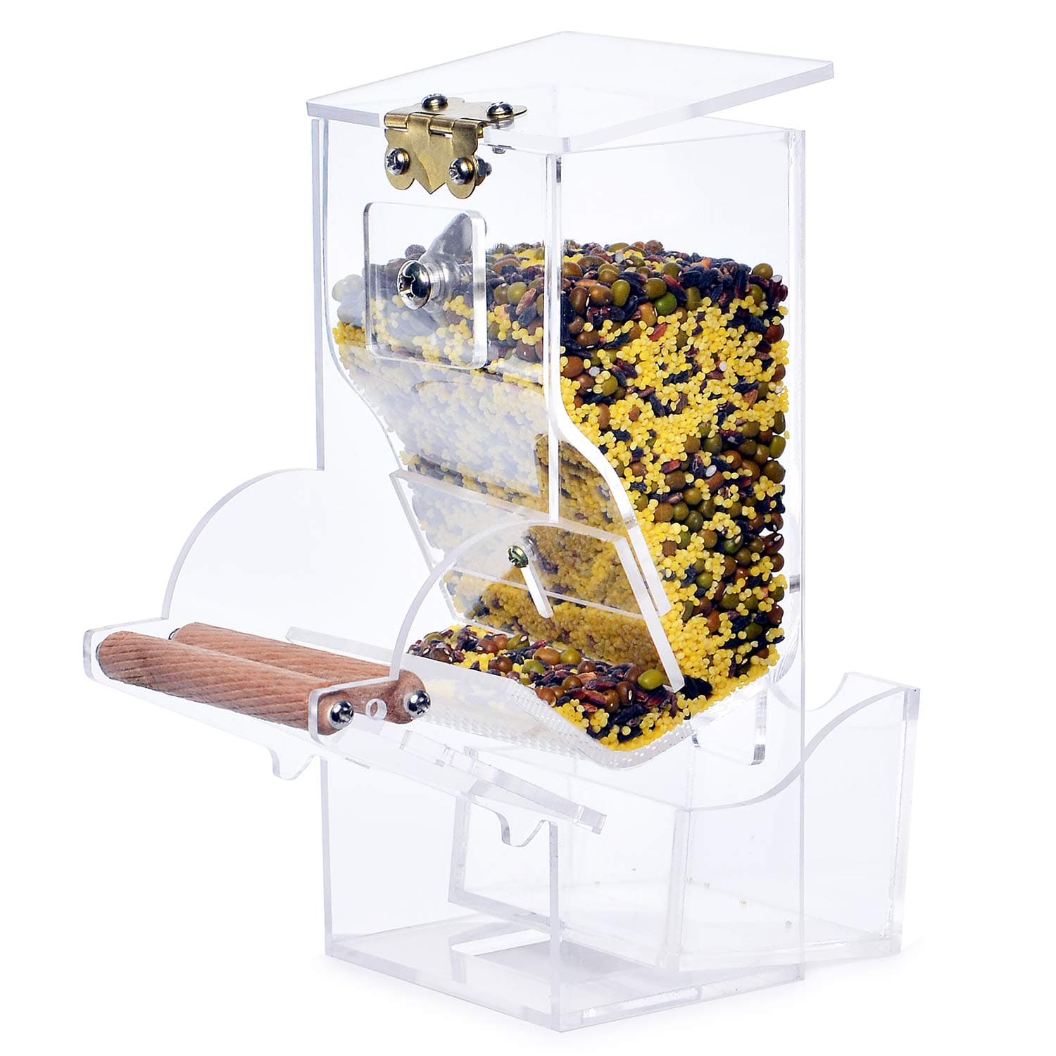 Sanvo Free Install Parrot Bird Cage Auto Seed Feeder for Budgies,Canary,Cockatiel,Finch,Parakeet