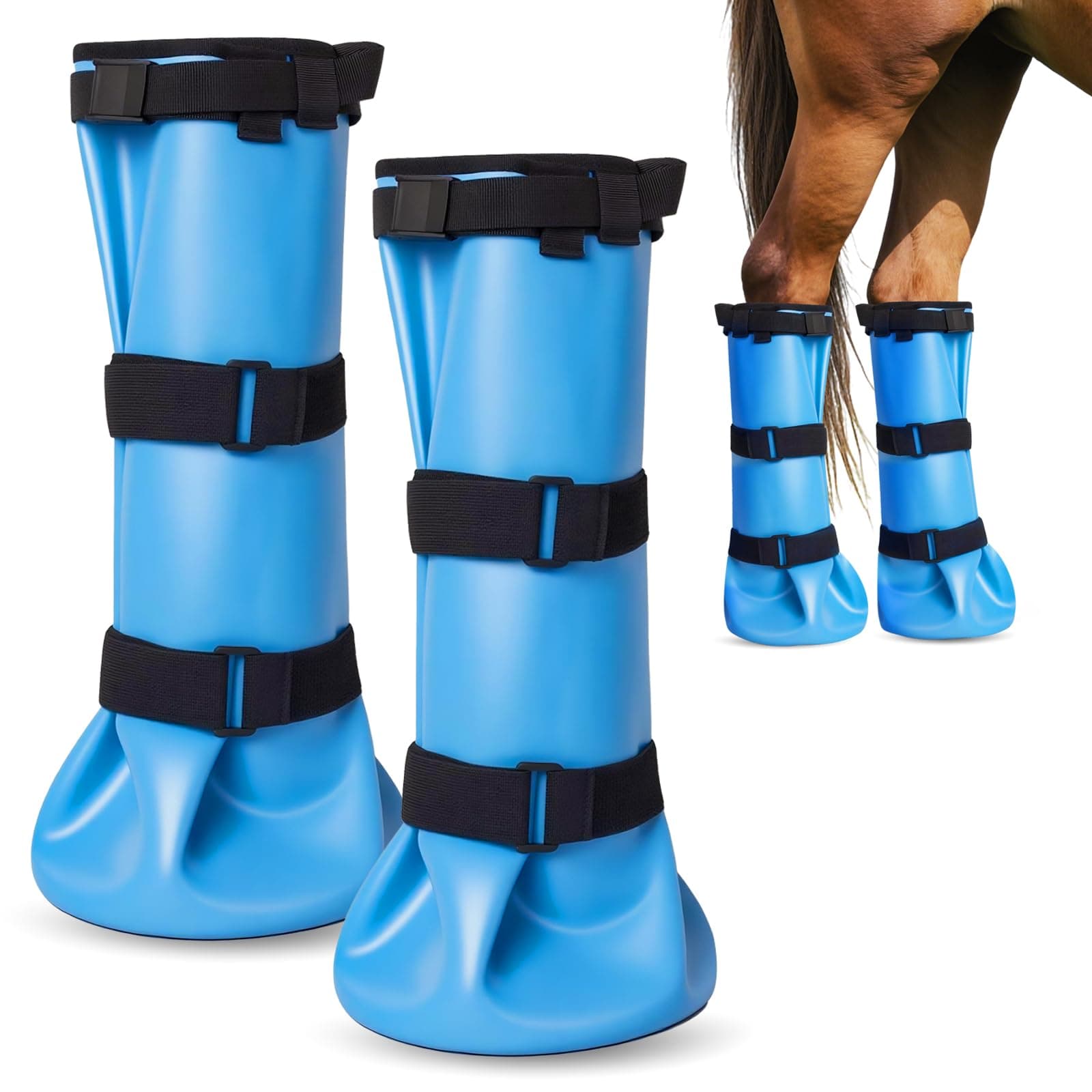 2 Piece Hoof Soaking Boot for Hoof Problems, White Line Disease, Thrush, Abscess Horse Soaker Bag, Hooves Care Treatment