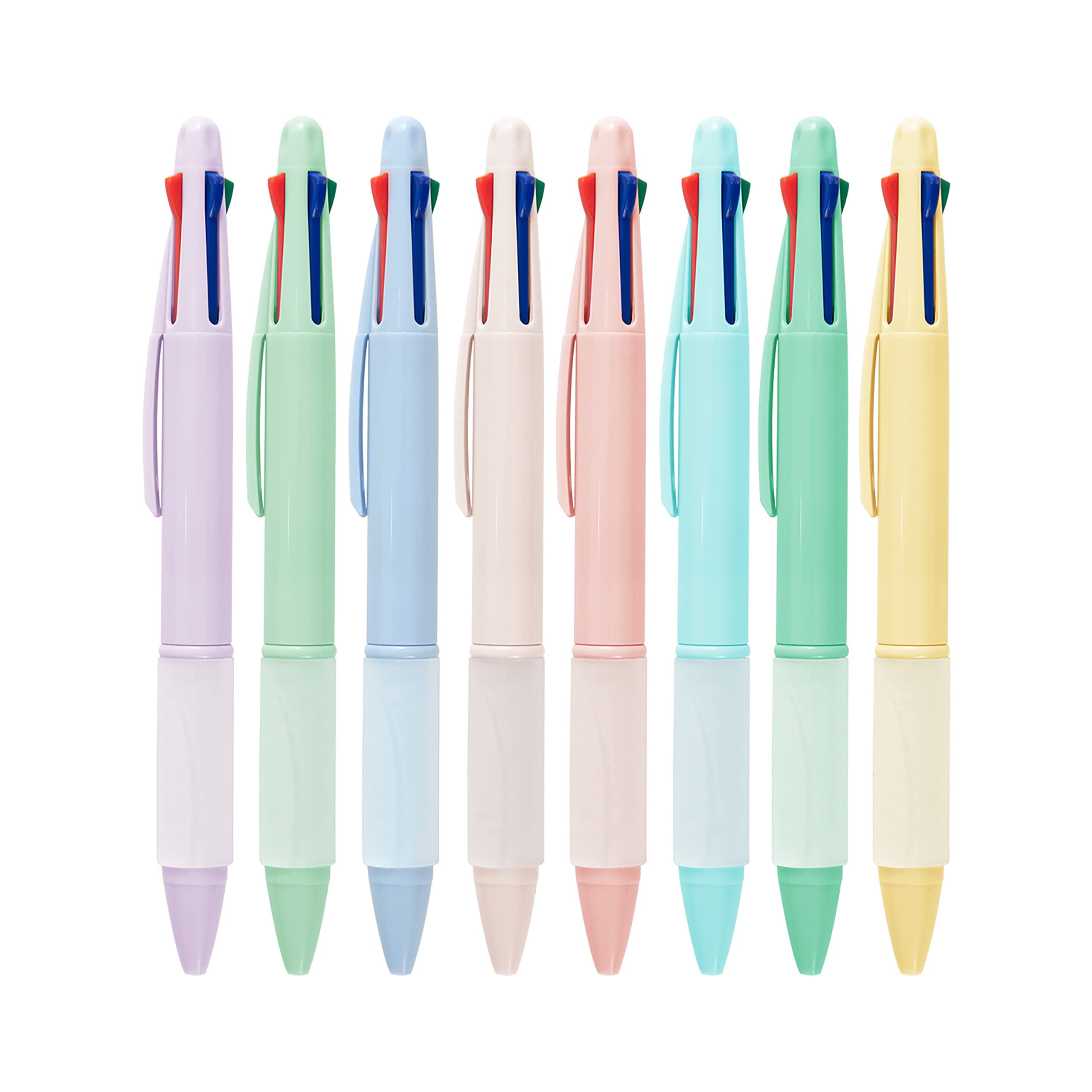 Multicolor Ball Point Pens 4-in-1 Colored Pens (1.0mm) Assorted Inks 4-Color Ballpoint Pen (8 pack)