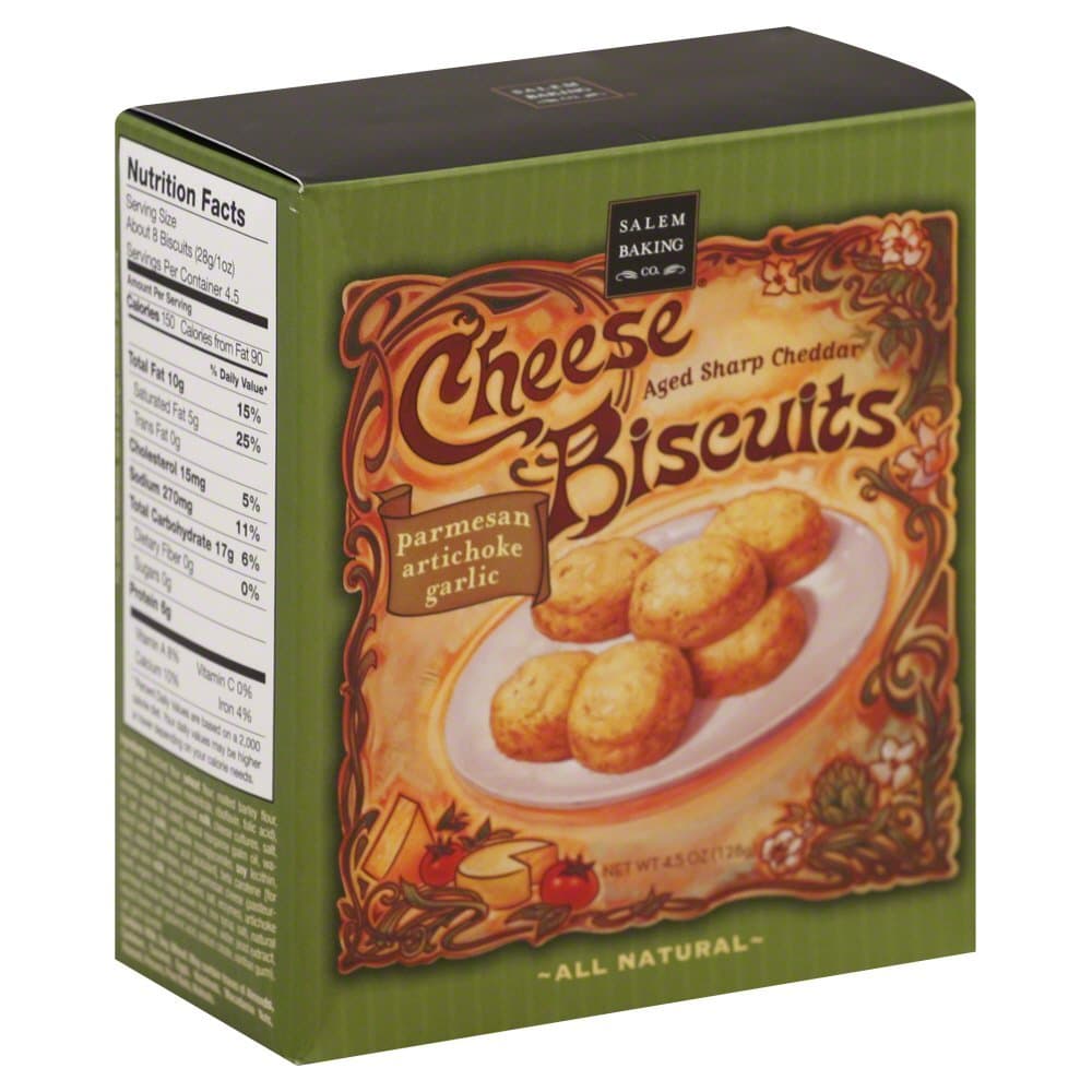 Salem Baking Co. Parmesan Artichoke Garlic Biscuits, 4.5-Ounce (Pack of 6)