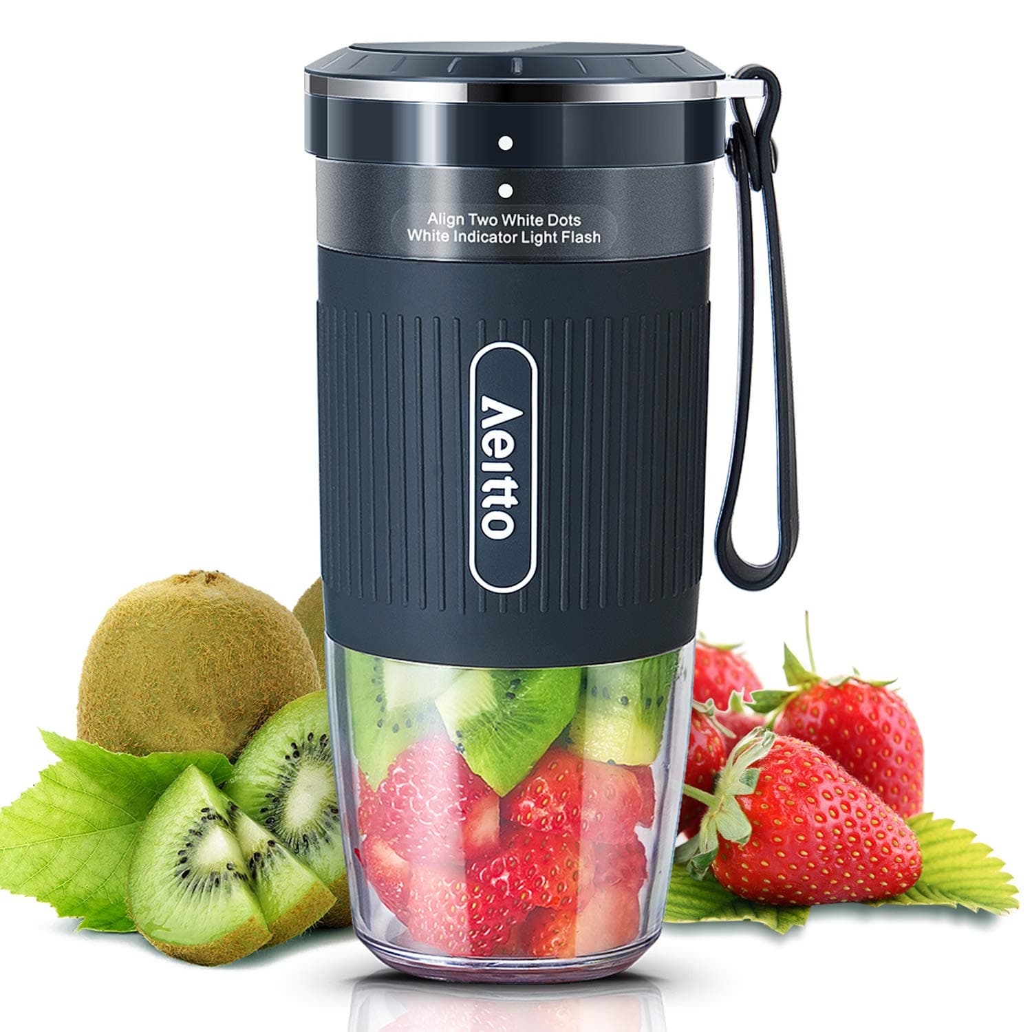 Portable Blender, Personal Blender Shakes and Smoothies Maker, Mini Blender, Juice Bottle Fruit Blender Cup With Rechargeable USB, 10oz/300ml for Home, Office, Sports, Travel, Outdoors, Black