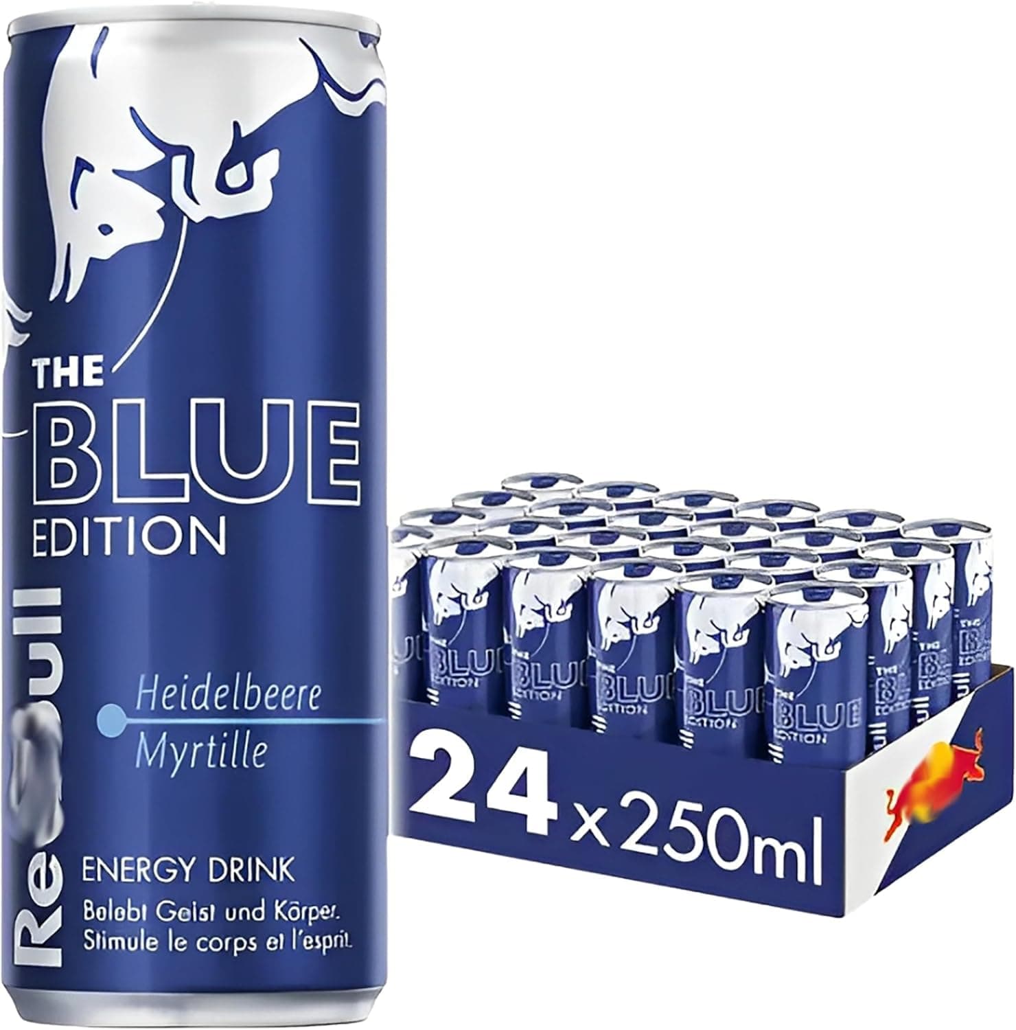 Red Bull Energy Drink Blue Edition – 250ml Cans (Pack of 24) | Refreshing Blueberry Flavor | High Caffeine & Taurine
