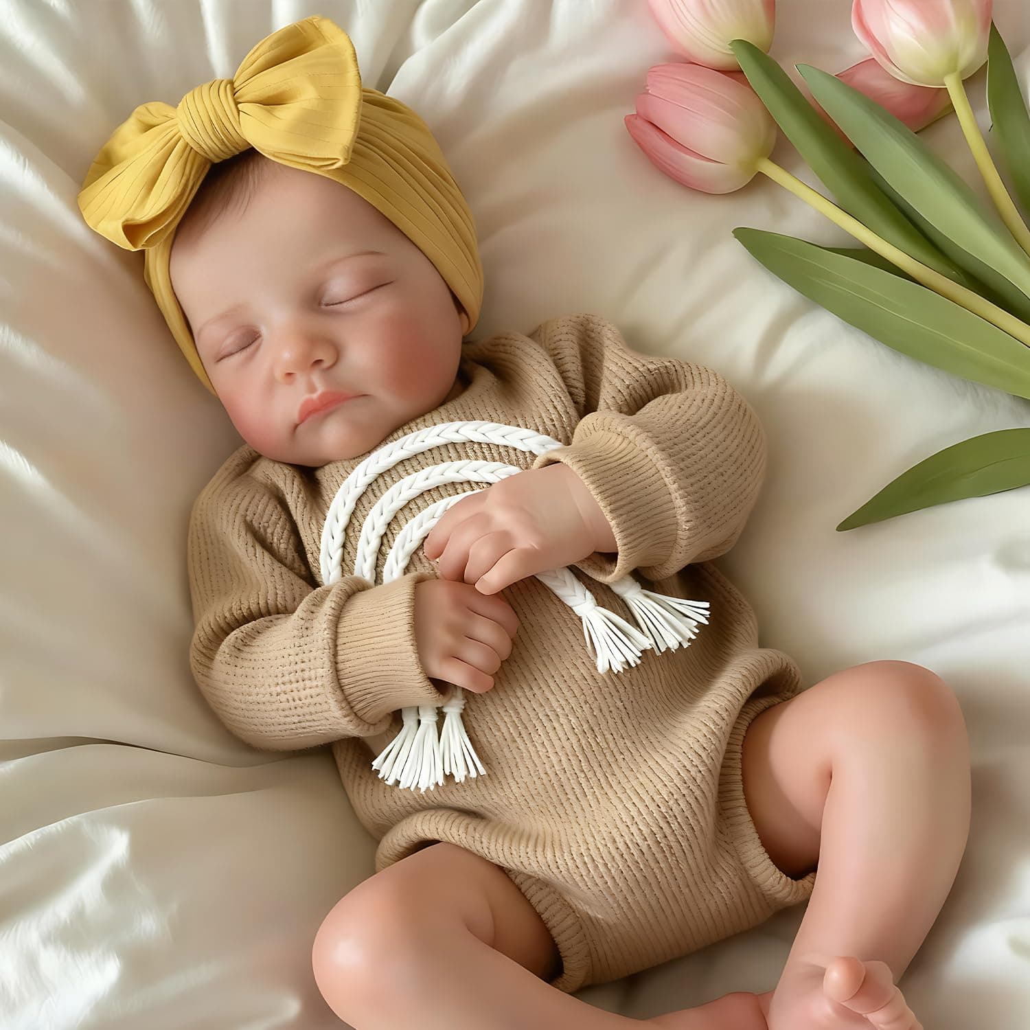 iCradle Reborn Baby Dolls 19inch Soft Body Realistic Newborn Baby Dolls Real Life Doll with Clothes and Bottles Toys Set for Kids Age 3+