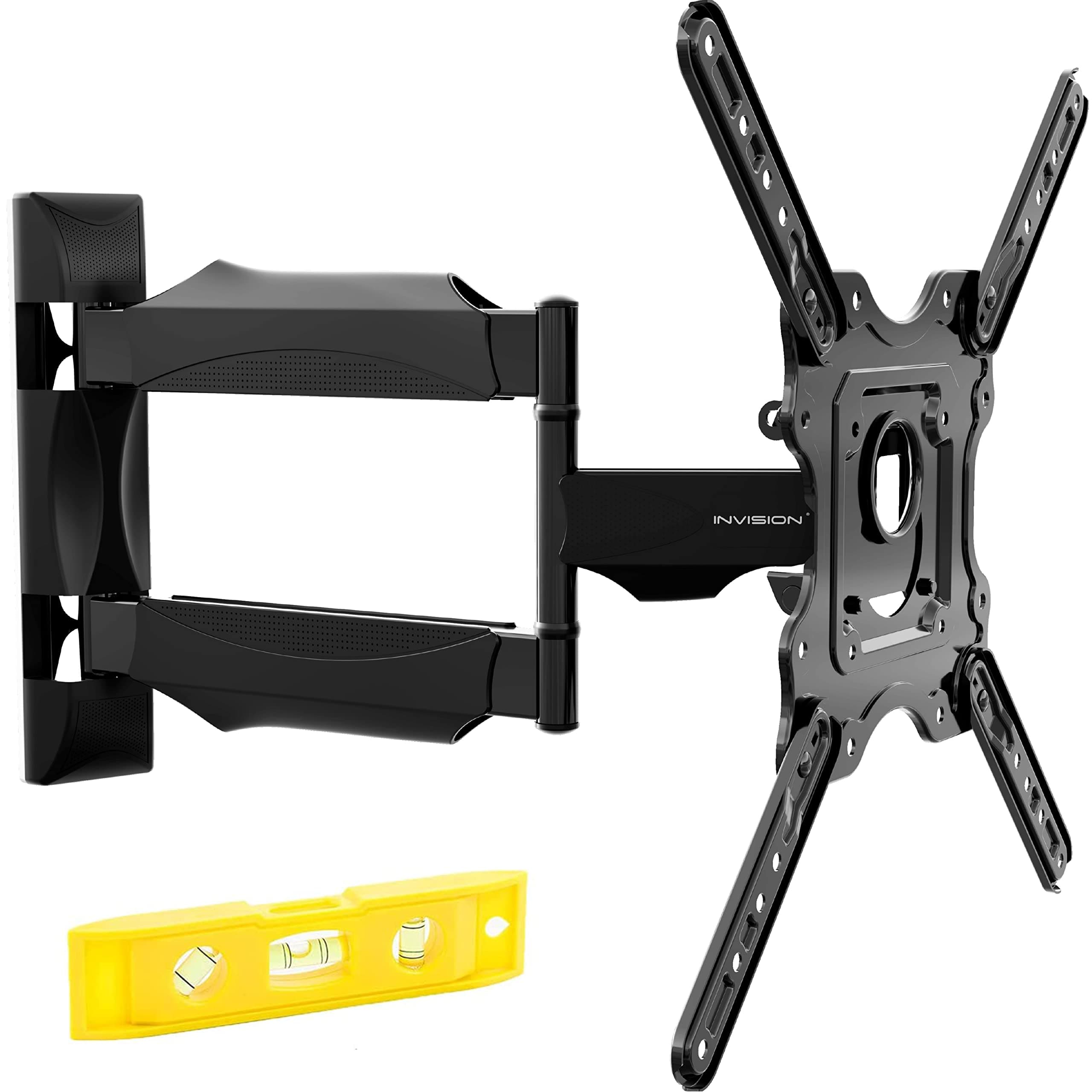 – Invision TV Wall Bracket Mount for 24-60 Inch Screens, VESA 100x100mm up to 400x400mm, Tilts Swivels & Extends for Flat & Curved TVs, Includes Spirit Level, Weight Capacity 36.2kg (HDTV-E)