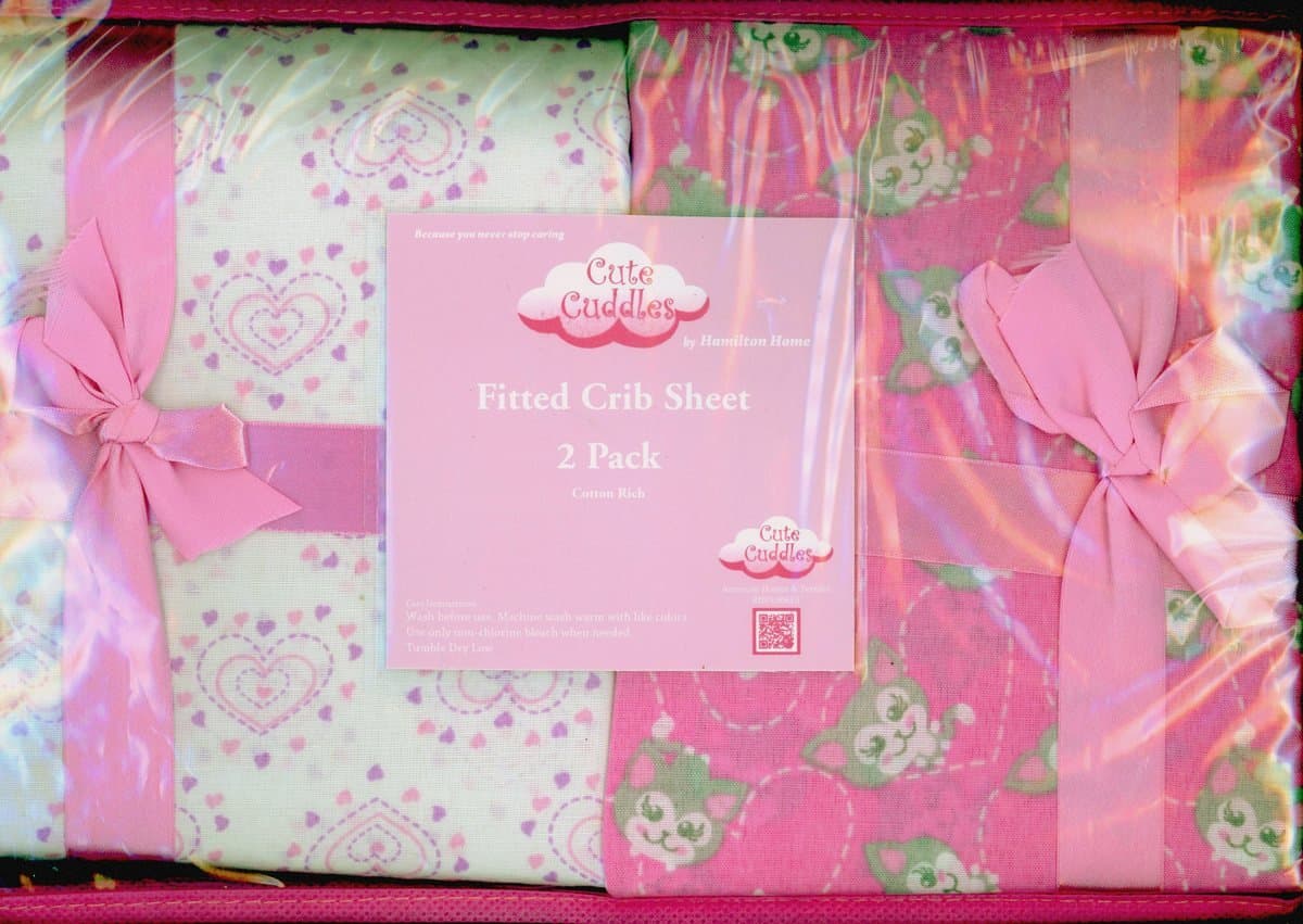 Cute Cuddles 2 Pack Fitted Crib Sheets -3 Print/color Choices (pink)
