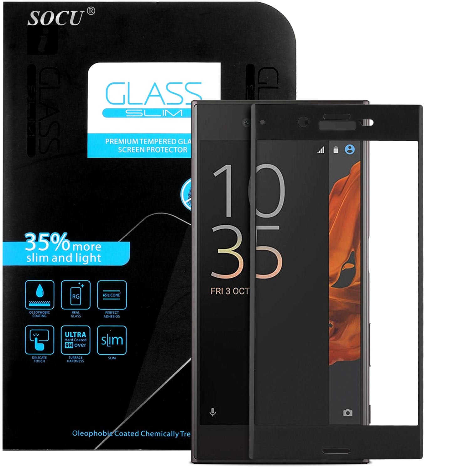 Tempered Glass Sony Xperia XZ,SUCU Toughened Glass 3D Screen Protector Screen Protective Film for Sony Xperia XZ Black