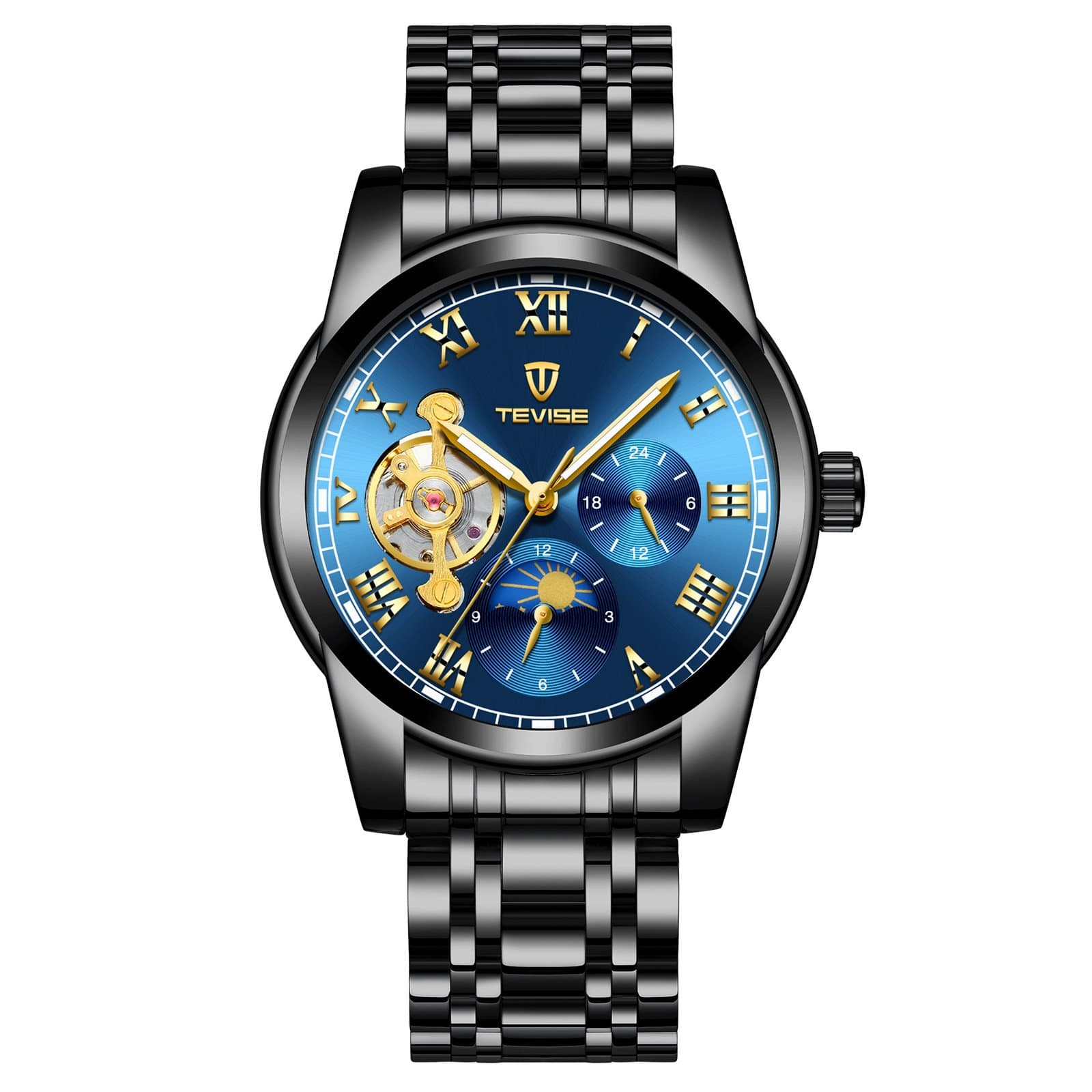 ShanniRuo Swiss Mechanical Watch Sports Automatic Mechanical Watch Waterproof Casual Men's Watch