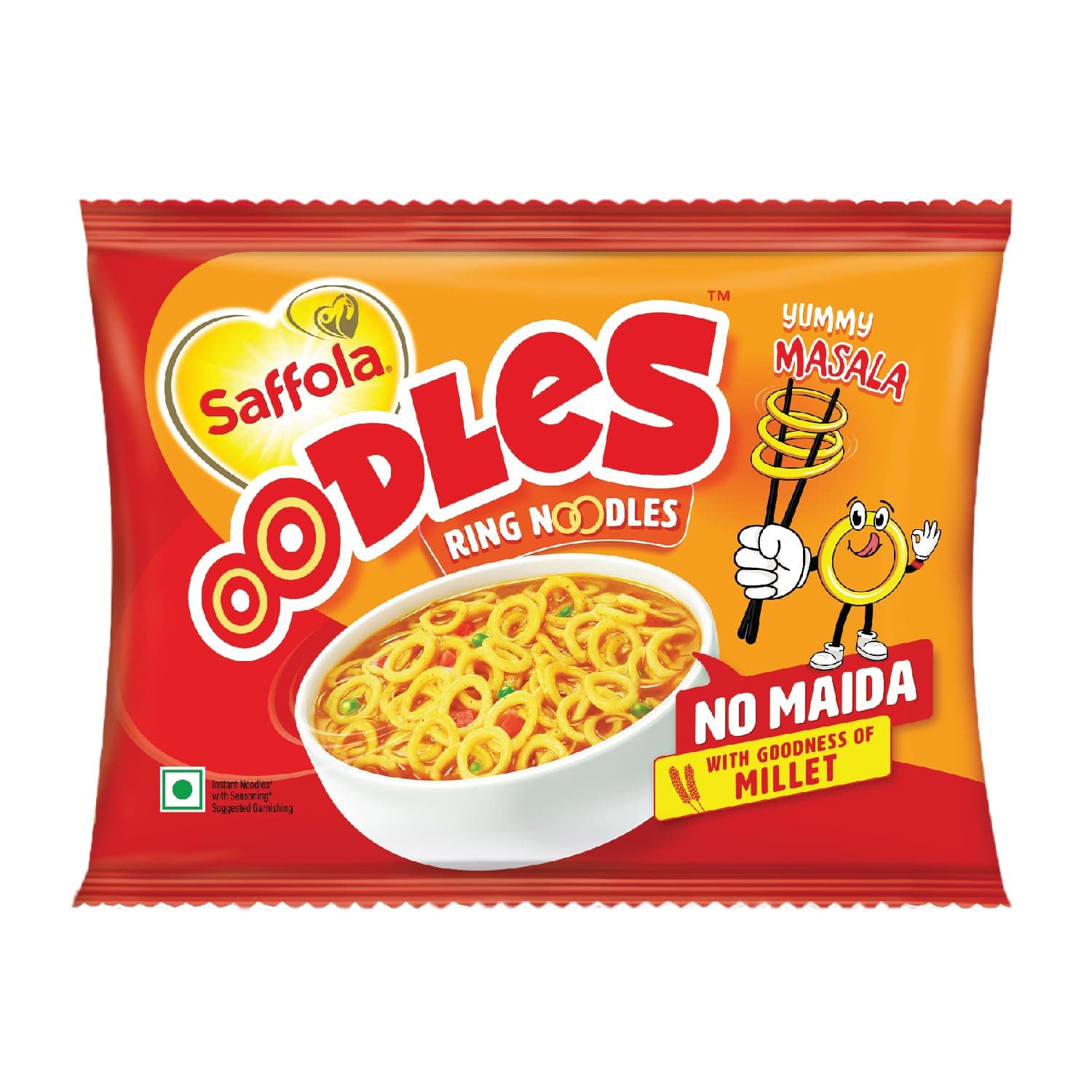 Oodles, No Maida Oats Noodles, Instant Noodles Packets, Healthy Noodles Masala, Ring Noodles, 53g (1 Serves)