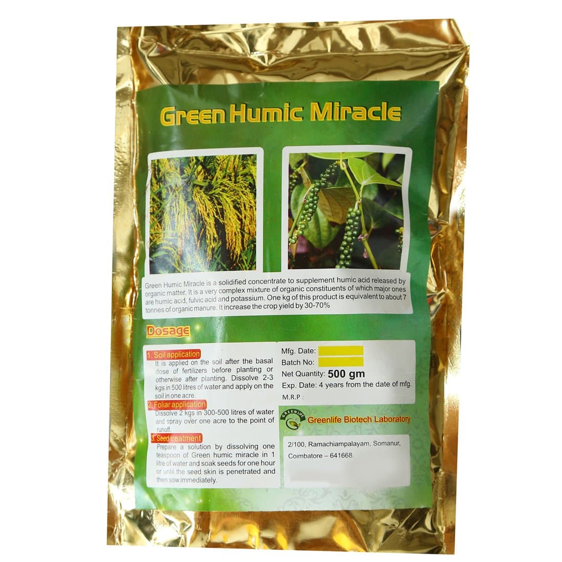 Green Heal Humic Miracle Bio Enhancer Mixture Of Humic Acid Fulvic Acid and Potassium 500 Grams