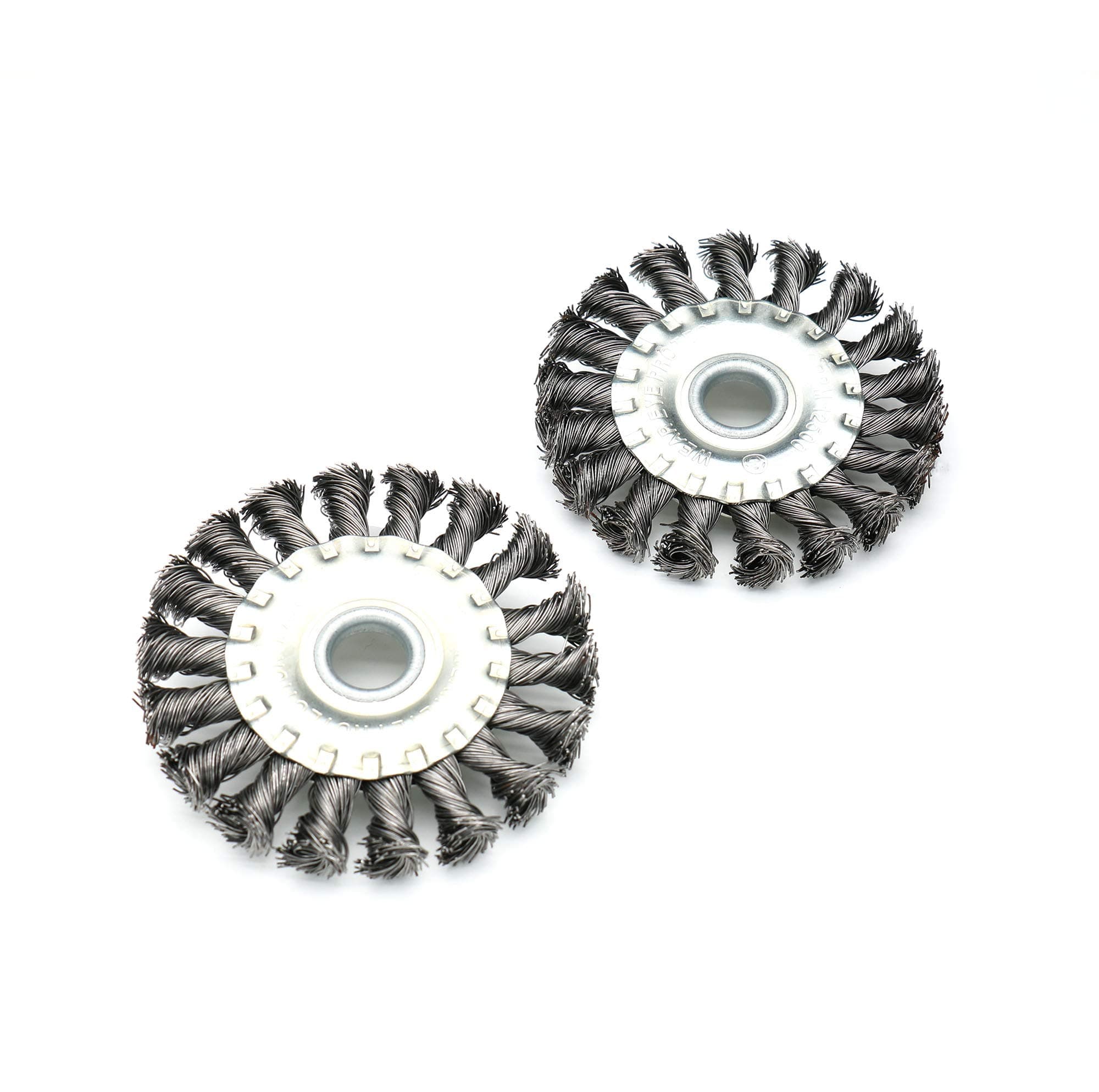 Anmeilexst 2 Pcs 4" Wire Wheel Power Brush Reel Parallel Wire Brush 5/8" Shank Diameter Hole