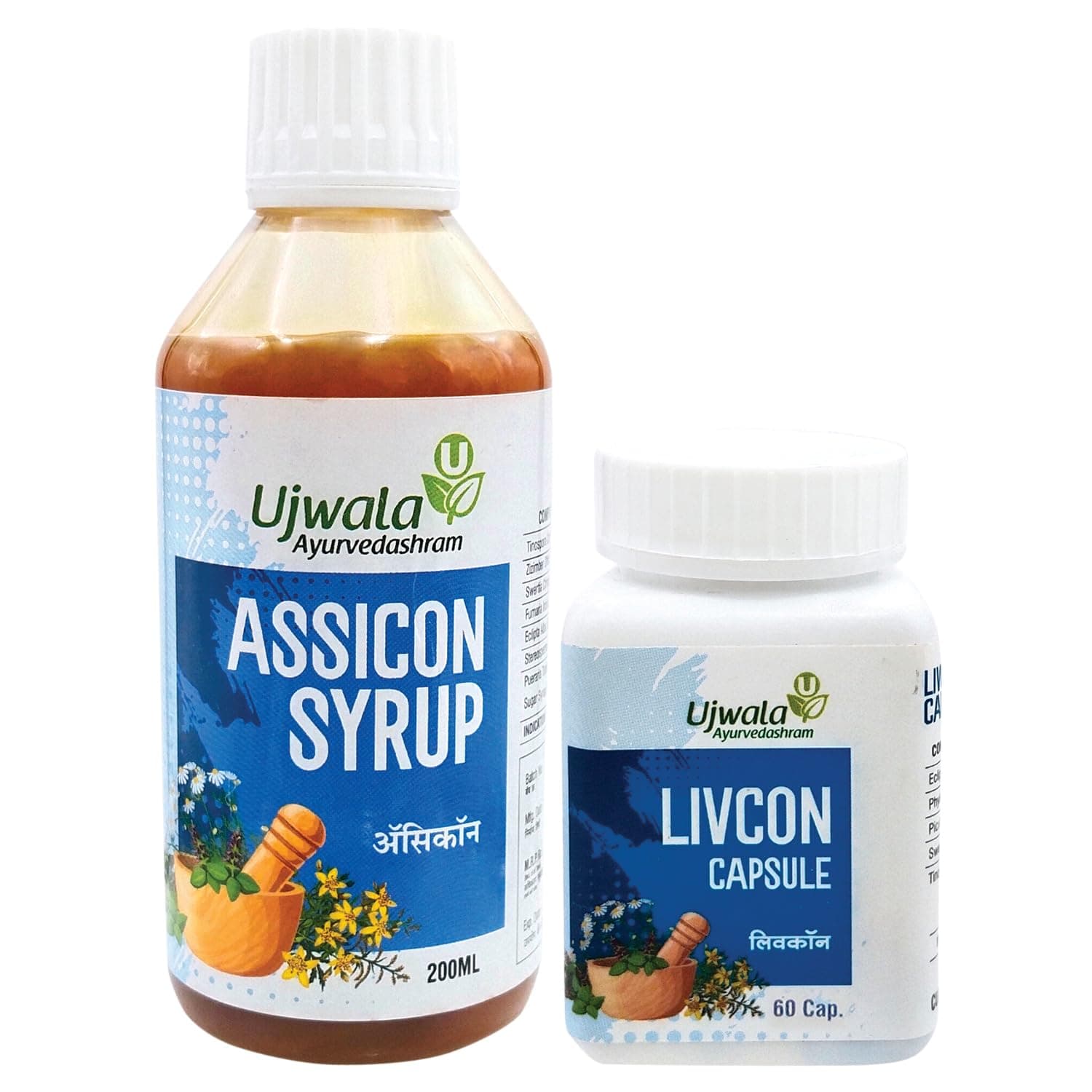 Livcon Capsule and Assicon Syrup Kit for Gas Problem For Urticaria | Hives Problem I Combination of Guduchi,Bhuiamla,Pitpada,Bhringraj