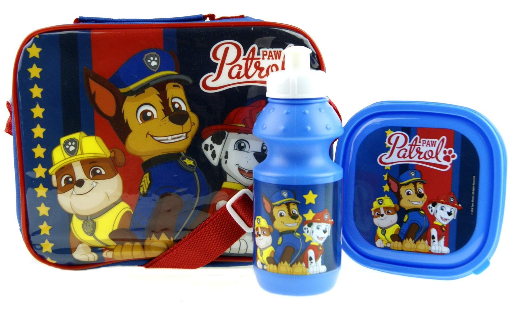 Kids Character 3 Piece Insulated Lunch Bag with Drink Bottle & Sandwich Box (Paw Patrol Boys)