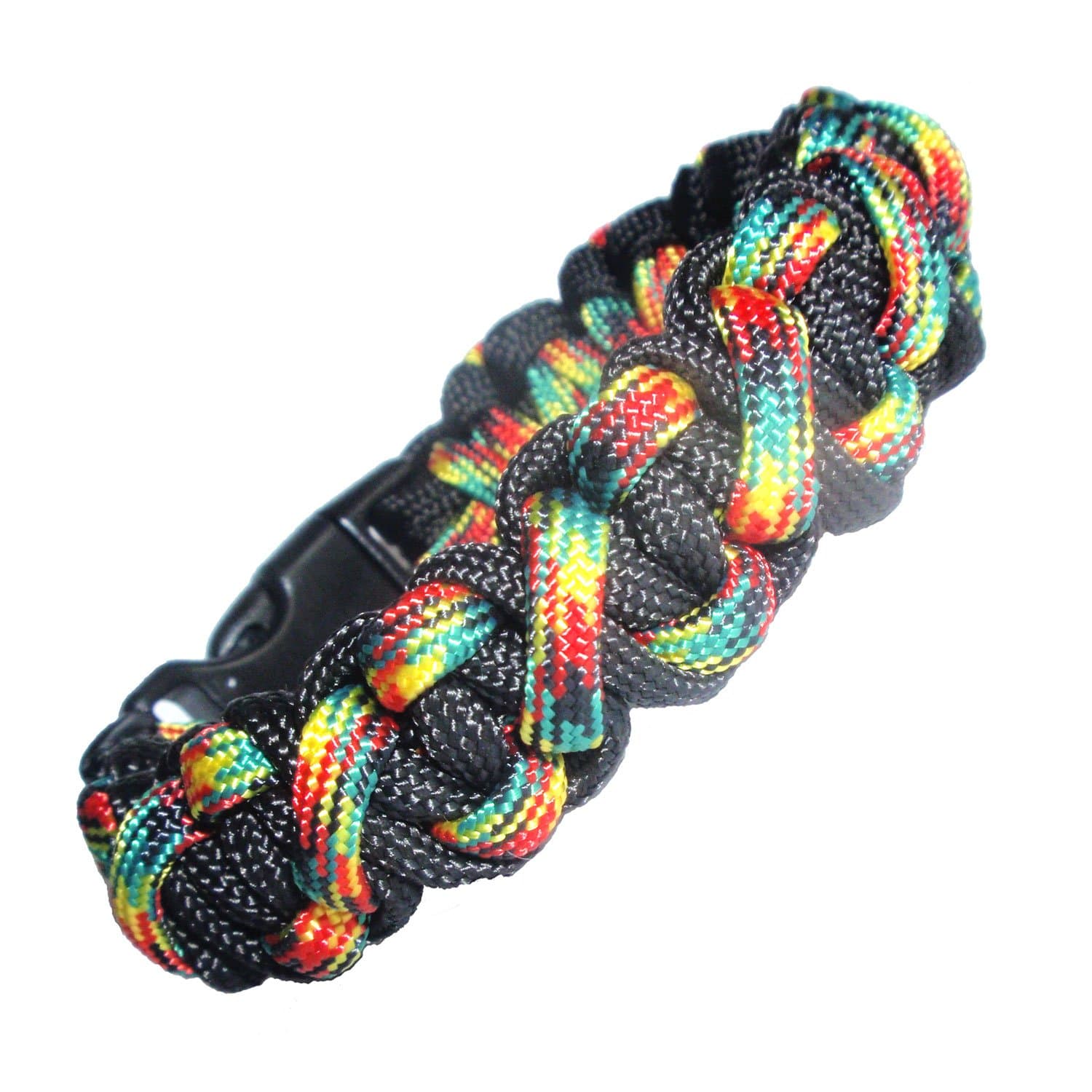 RootsBay 550 Paracord Rasta Colours Survival Paralix Cobra Solomon Bar Bracelet