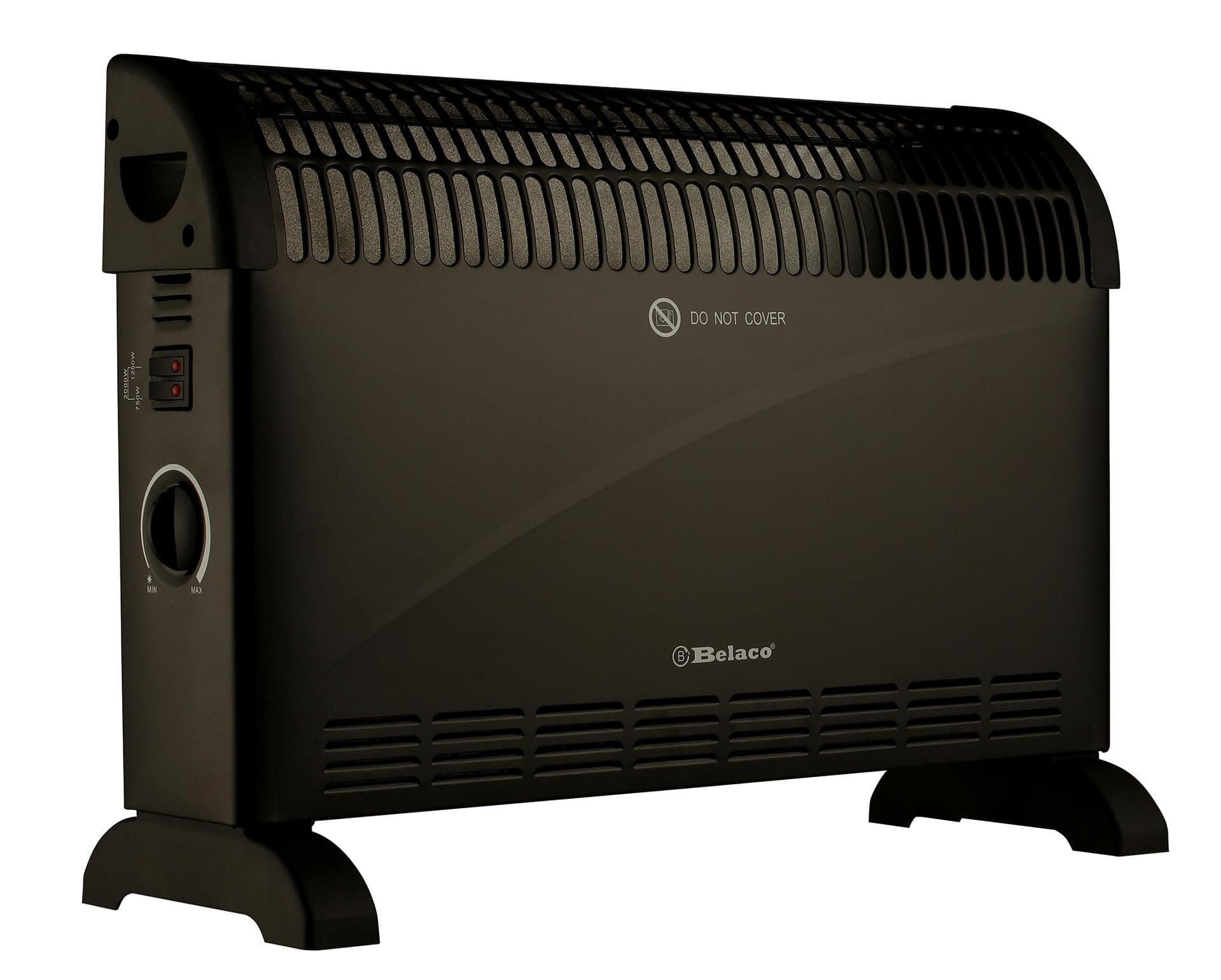 Belaco 2000W Electric Portable Convector Heater 3 adjustable heat settings fast heating space heater Manual Thermostat BS plug (Black)