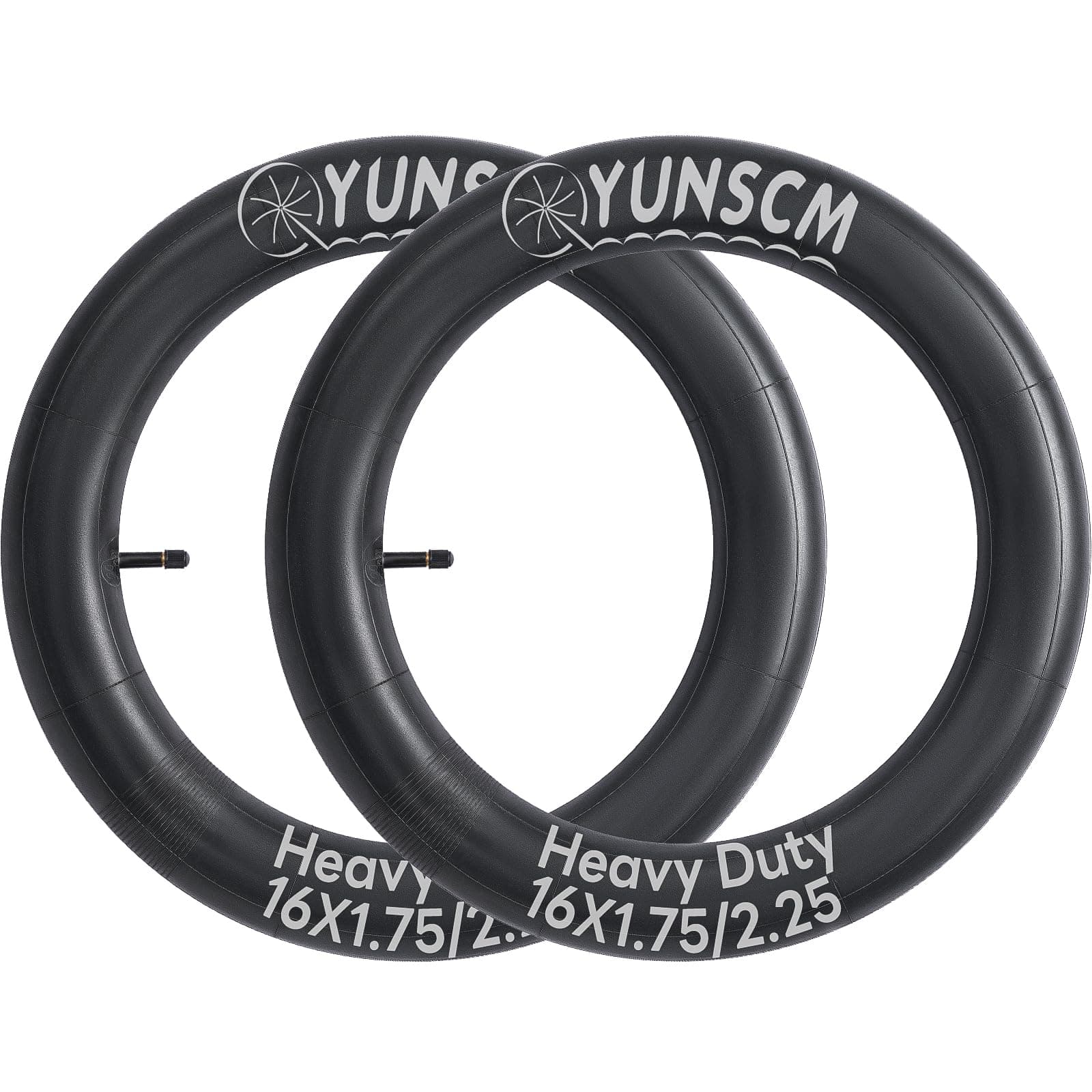 YunSCM 47/57-305 16 Zoll Schlauch 16x1.75/1.95/2.125 AV32mm Ventil kompatibel 16 Zoll Fahrradschlauch/Kinderfahrrad/Elektrofahrrad Schlauch 16x1.75 16x1.95 16x2.0 16x2.10 16x2.125