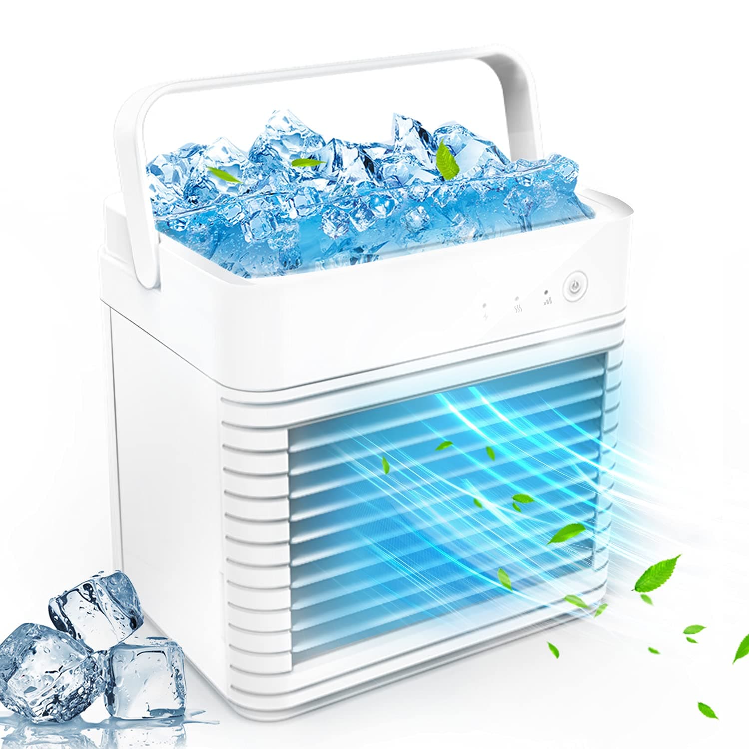 VANPOE Portable Air Conditioner, 4000mAh Personal Air Cooler Built-in replaceable ice tray, Mini Air Conditioner Fan with 3 Wind Speeds for Small Room /Office Desk /Tent /RV