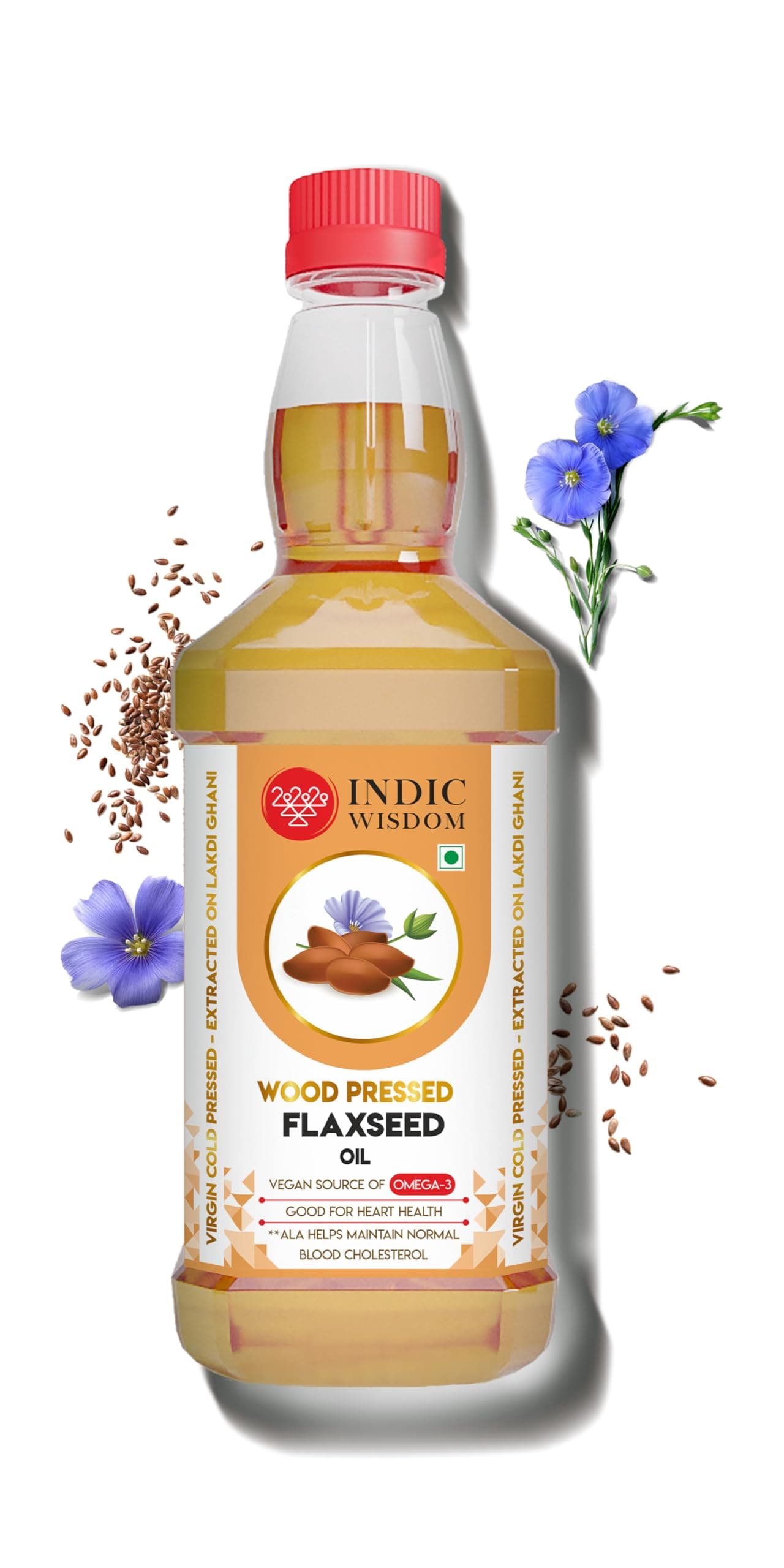 Wood Pressed Flaxseed Oil 200 ml (Cold Pressed Flaxseed Oil - Extracted on Wooden Churner)