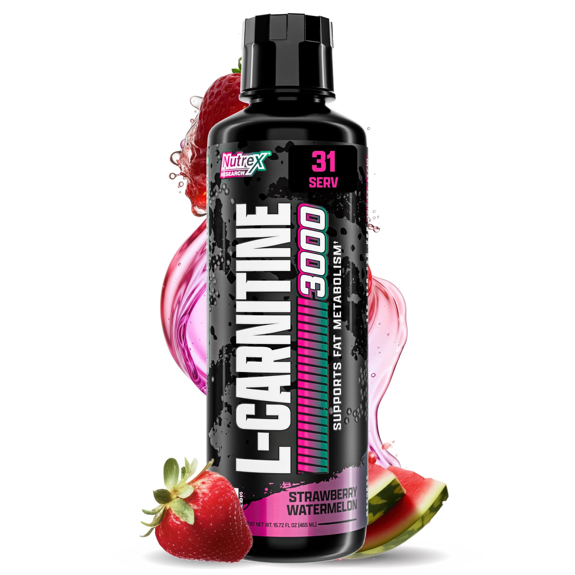 Nutrex Research Liquid Carnitine 3000 | (Strawberry Watermelon) | Premium L Carnitine Liquid, Stimulant Free 31 Servings