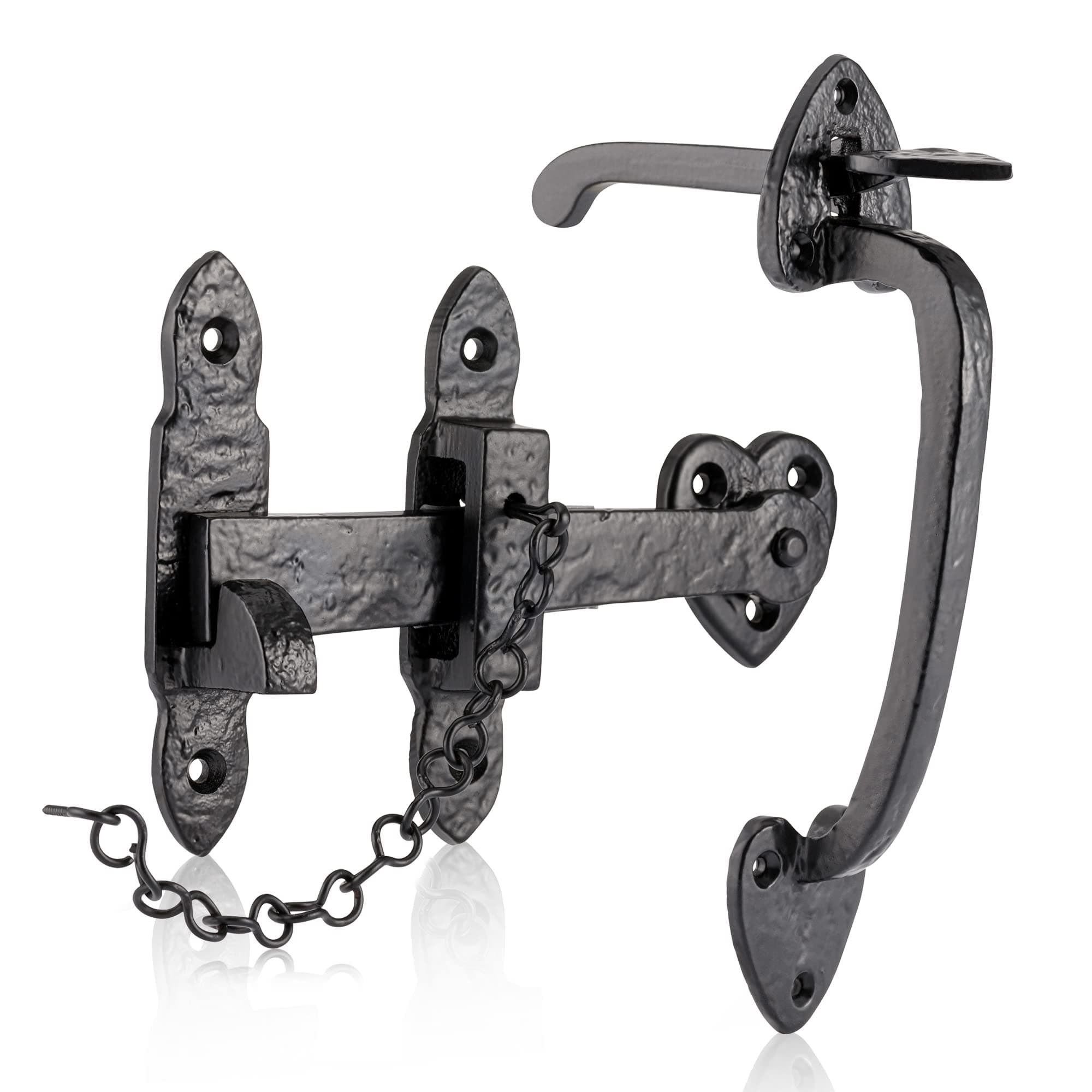 Smithy's Range Thumb Gate Latch Black Antique, Traditional Suffolk Latch, Cast Iron Gate Door Latch, Suitable for Shed and Gate Doors.