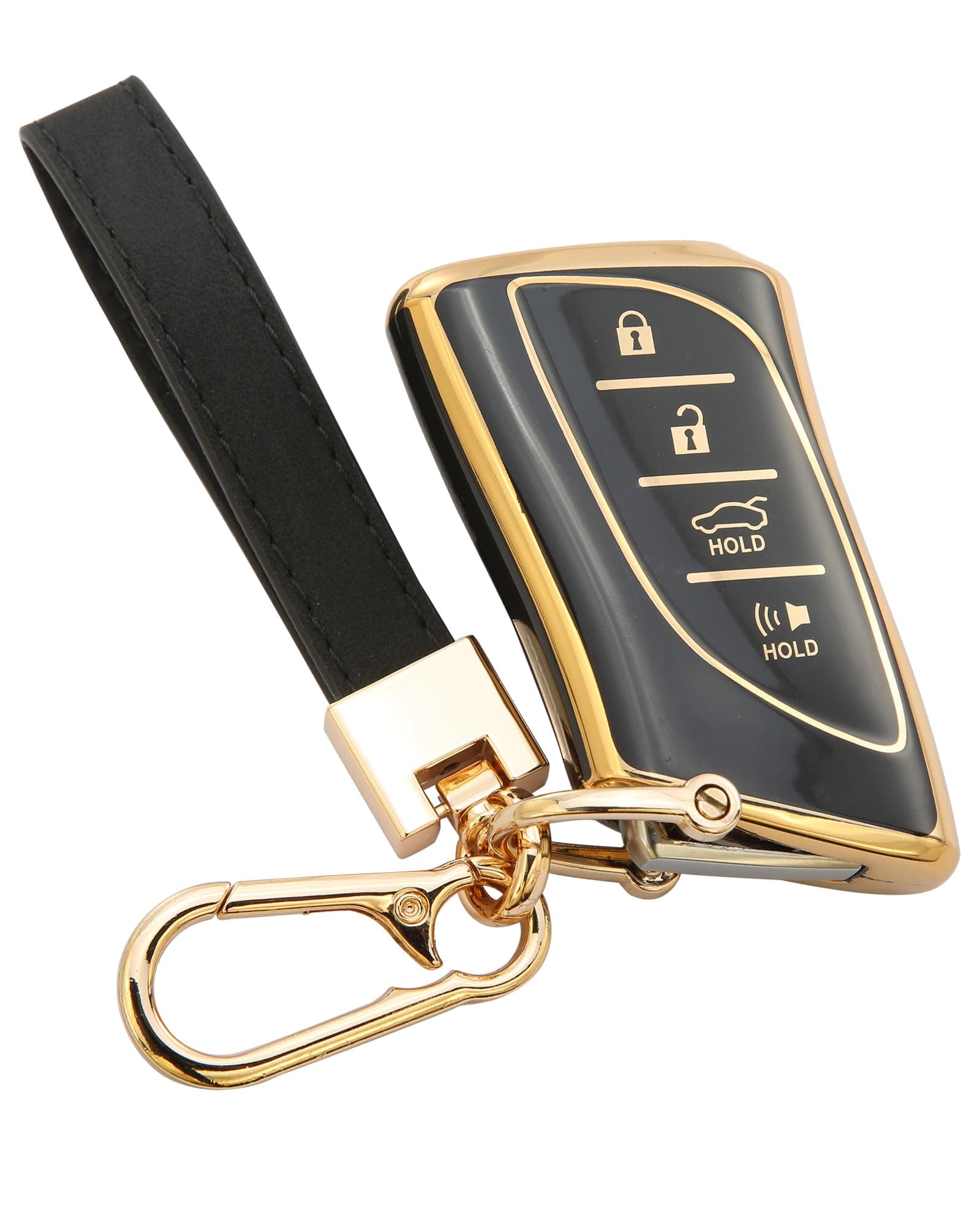 for Lexus Key Fob Cover with Keychain Compatible with 2018-2023 ES350 RX350h LC500h LS500h 2019-2023 UX200 UX250h ES250 ES300h 2020-2023 GX460 NX350 NX450 Accessories Blcak