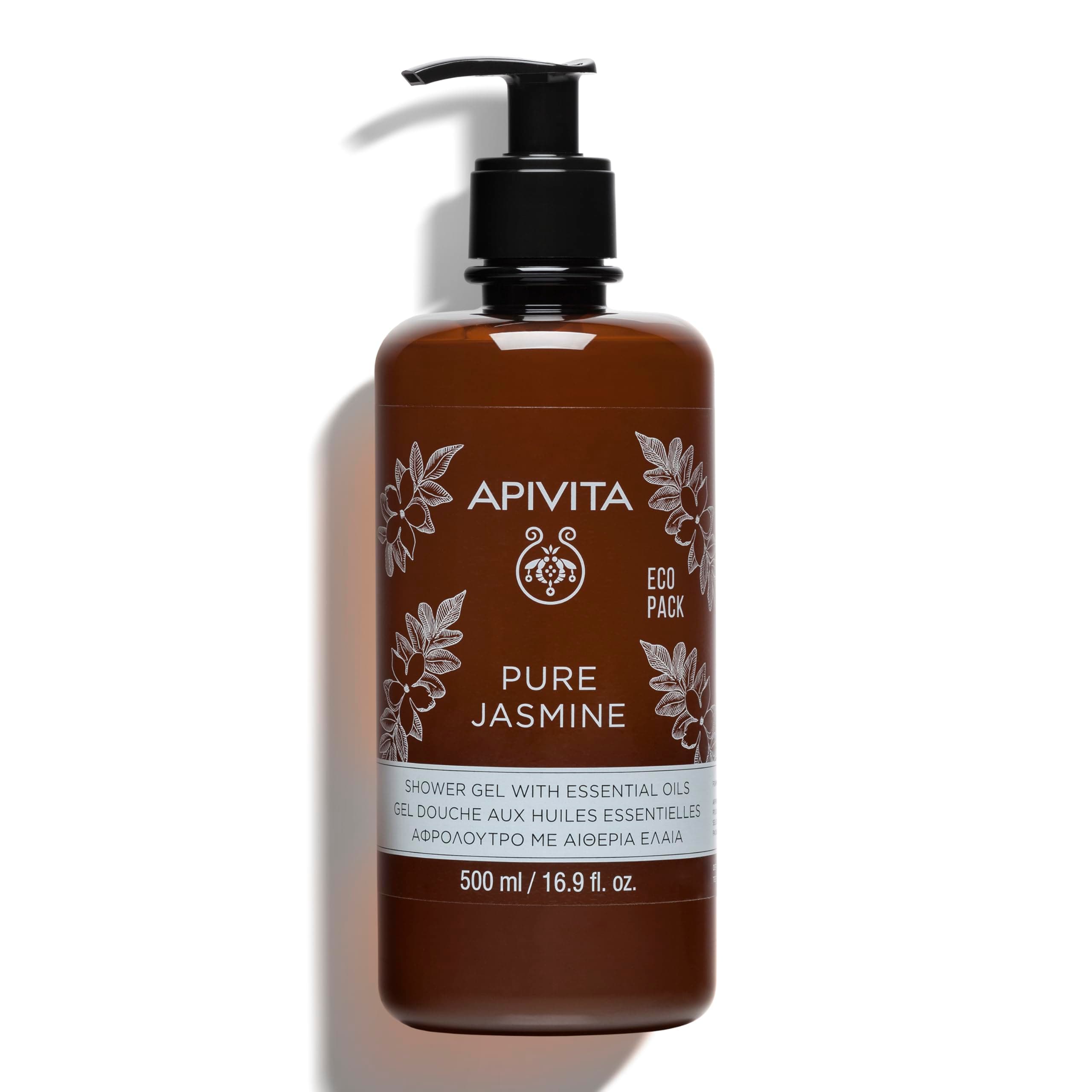 APIVITA Pure Jasmine Shower Gel | Gently Cleanses, Hydrates & Preserves Skin's Moisture with Jasmine & Propolis