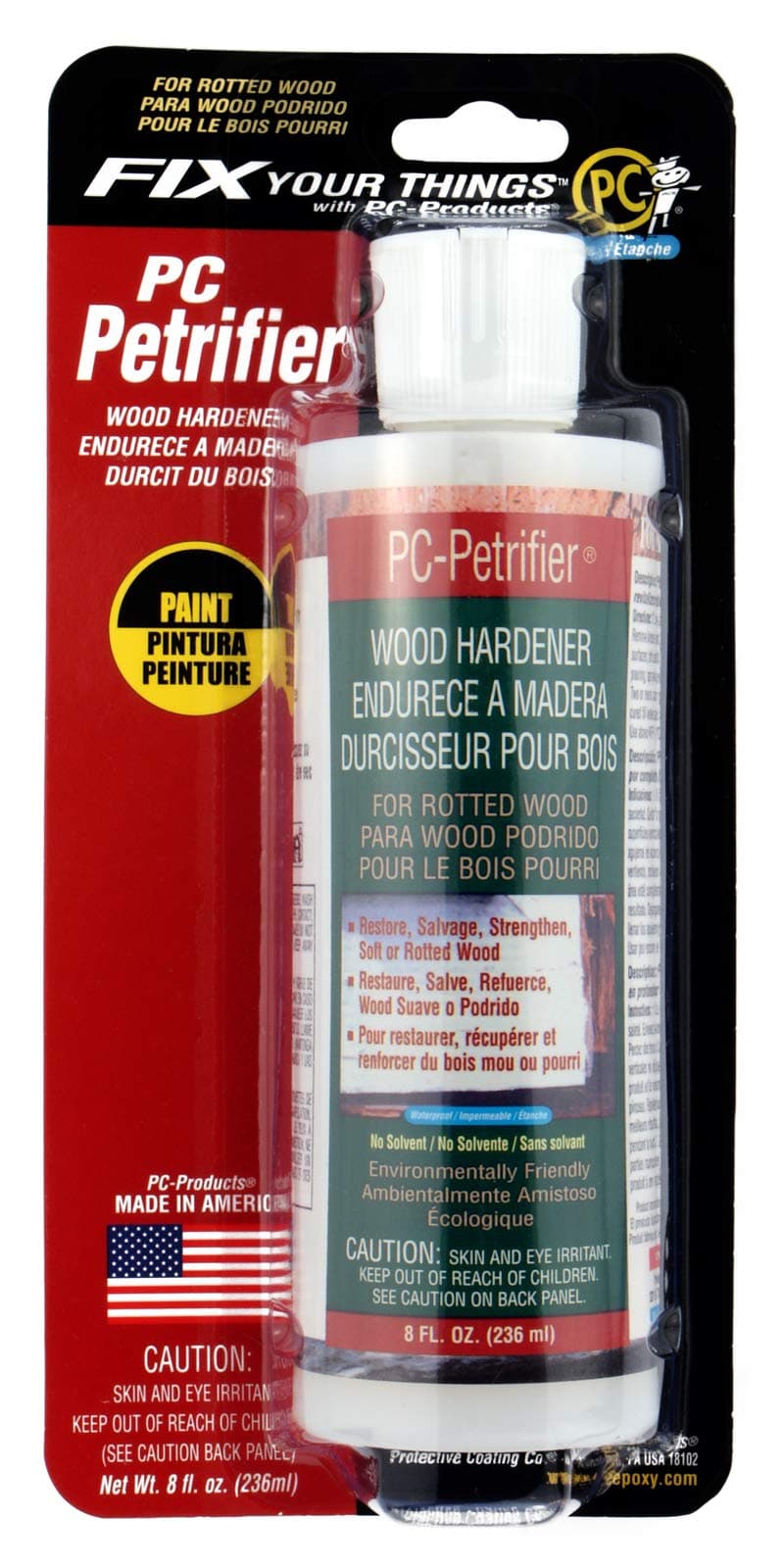 PC Products PC-Petrifier Water-Based Wood Hardener, 8 oz, Milky White 84441
