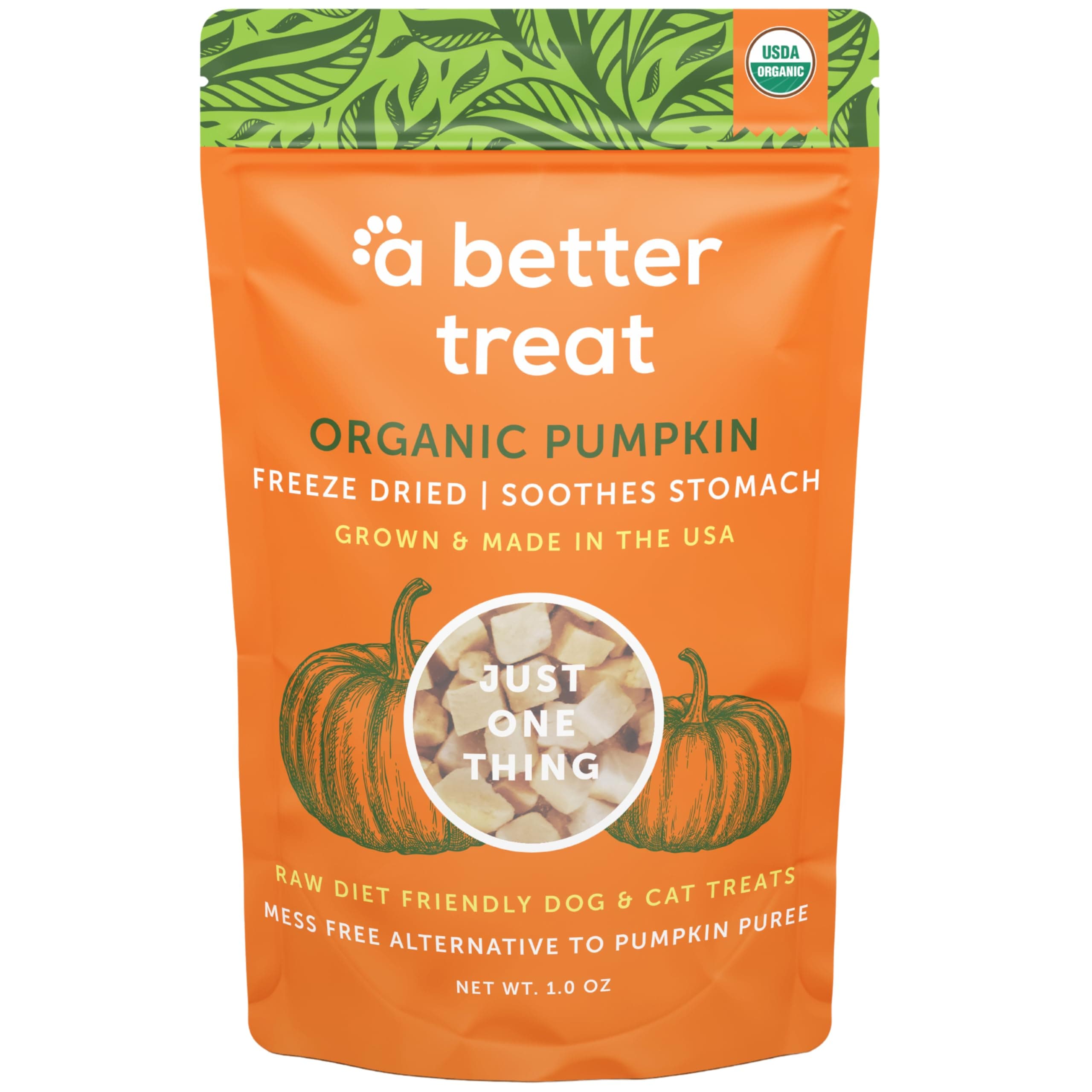 A Better Treat – Freeze Dried Organic Pumpkin Dog and Cat Treats, Organic, Single Ingredient | Natural, Healthy, Diabetic Friendly | Made in The USA