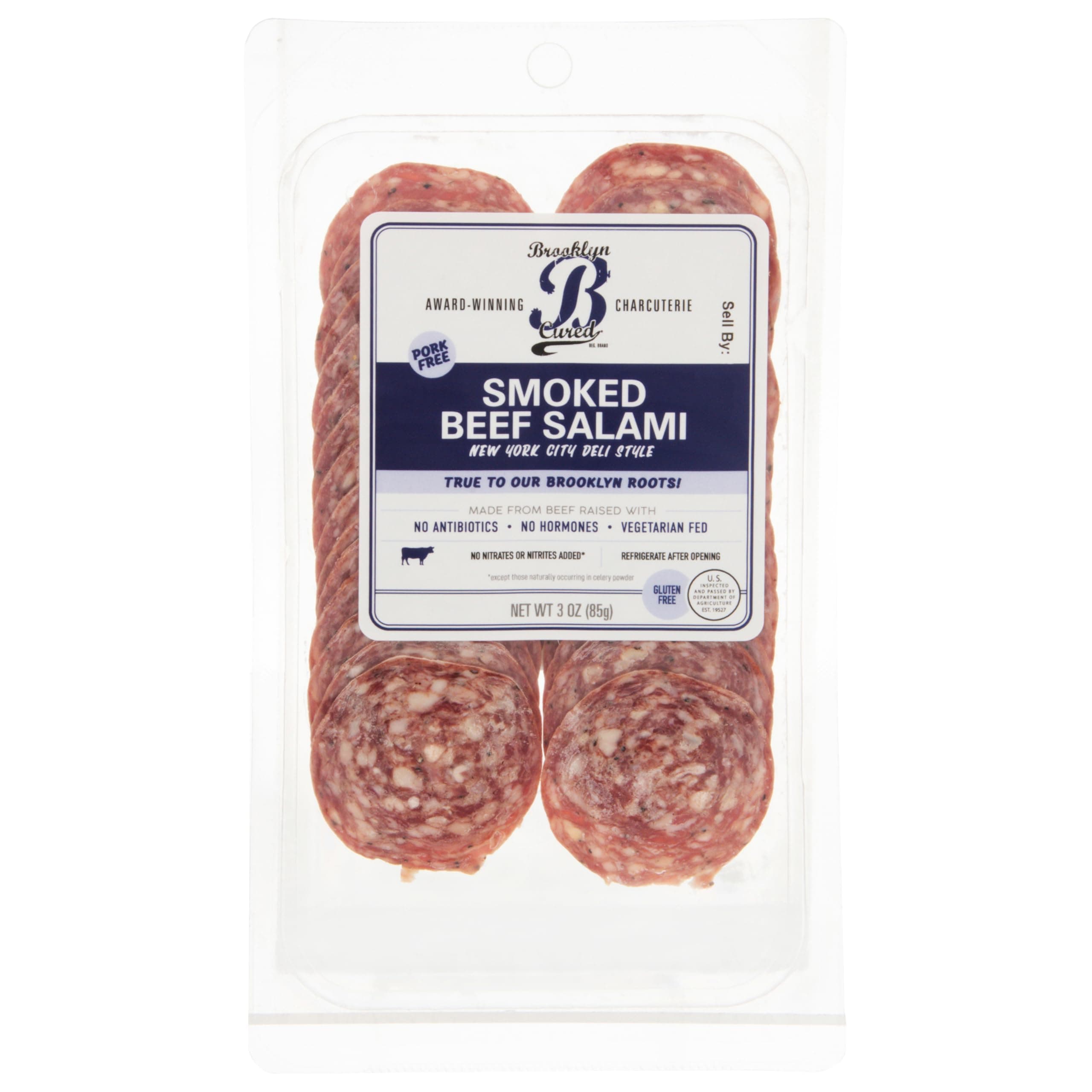Brooklyn Cured Sliced Smoked Beef Salami, 3 OZ