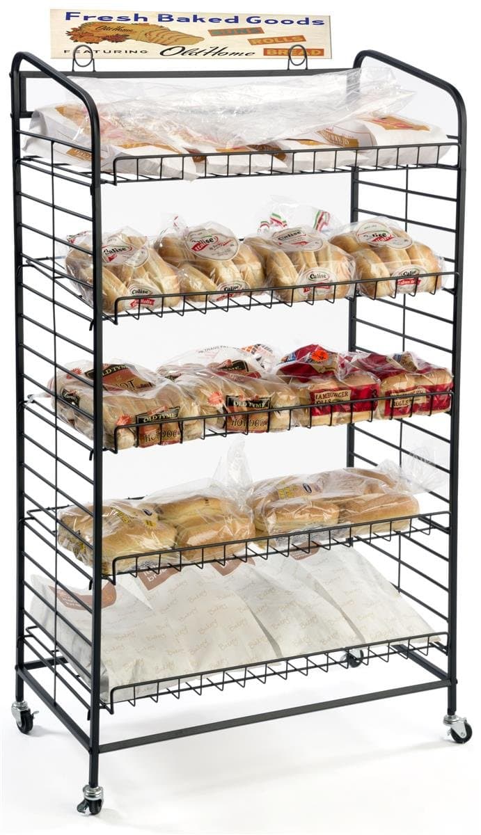 Displays2goBaker's Rack with Five Adjustable Shelves, 29 x 51 Inch, Steel, Black