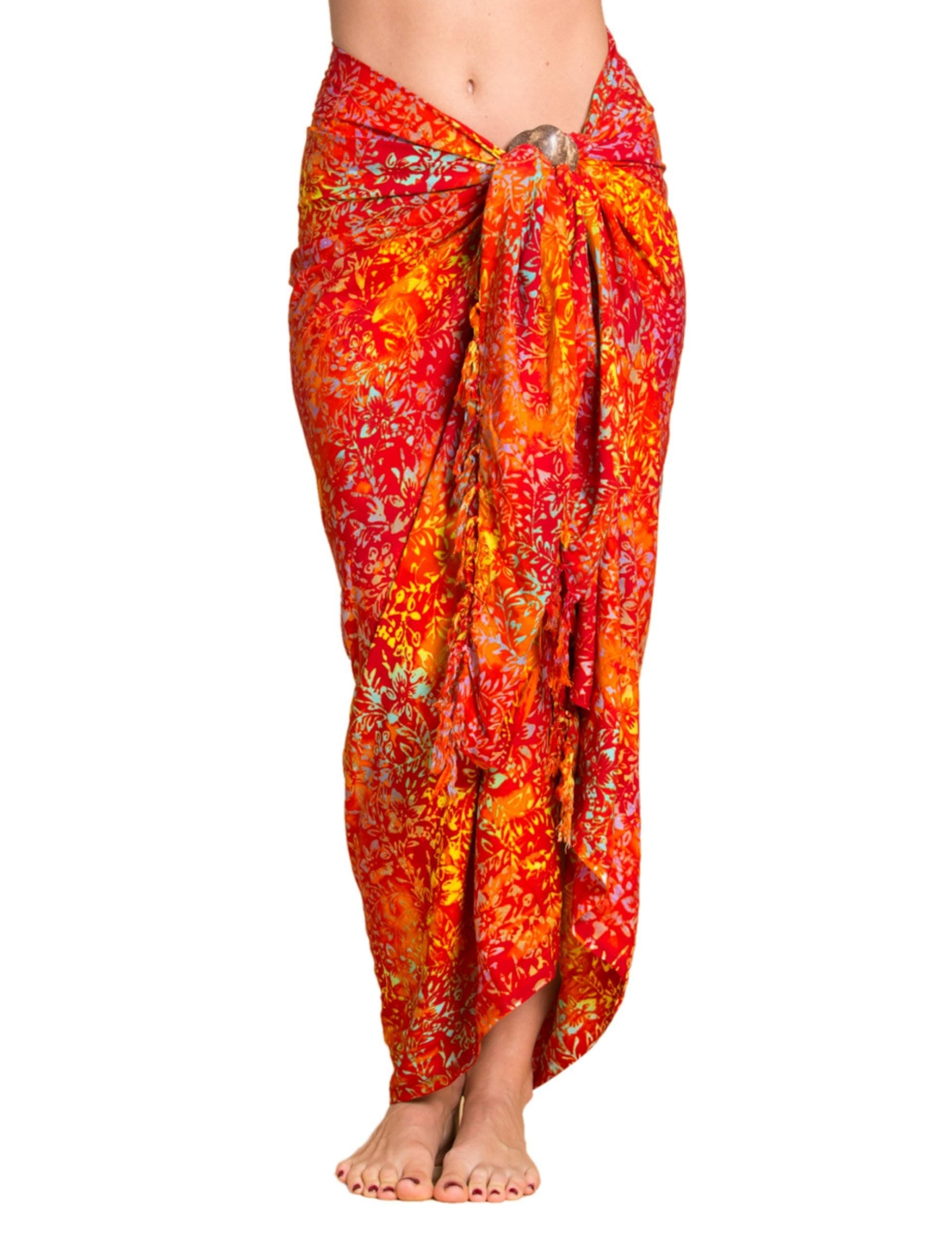 PANASIAM Sarong - L & XXL Opaque Pareo - Flowing Lightweight Viscose Beach Cover Up - For Women & Men - Wrap Skirt or Beach Dress - Unique Handmade from Indonesia