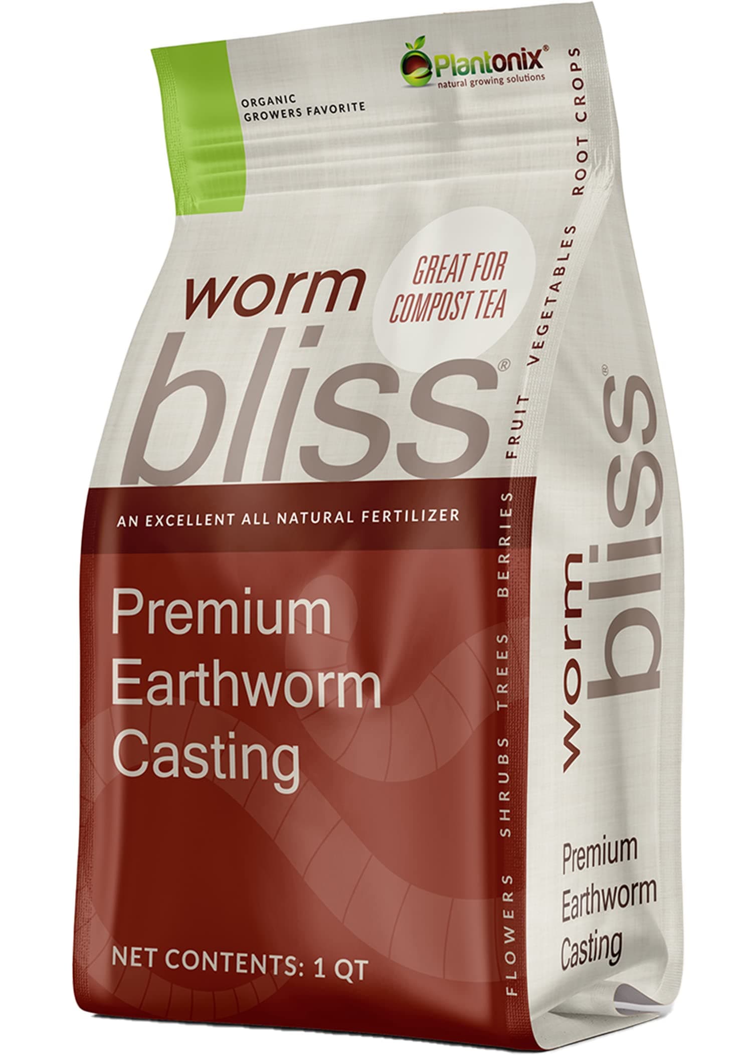 Worm Bliss (1 Qt) - Organic Worm Castings for Plants & Gardening - OMRI-Listed Earthworm Castings for Plants, Vegetables, Flowers, & Potting Soil - Organic Garden Fertilizer Rich in Nutrients