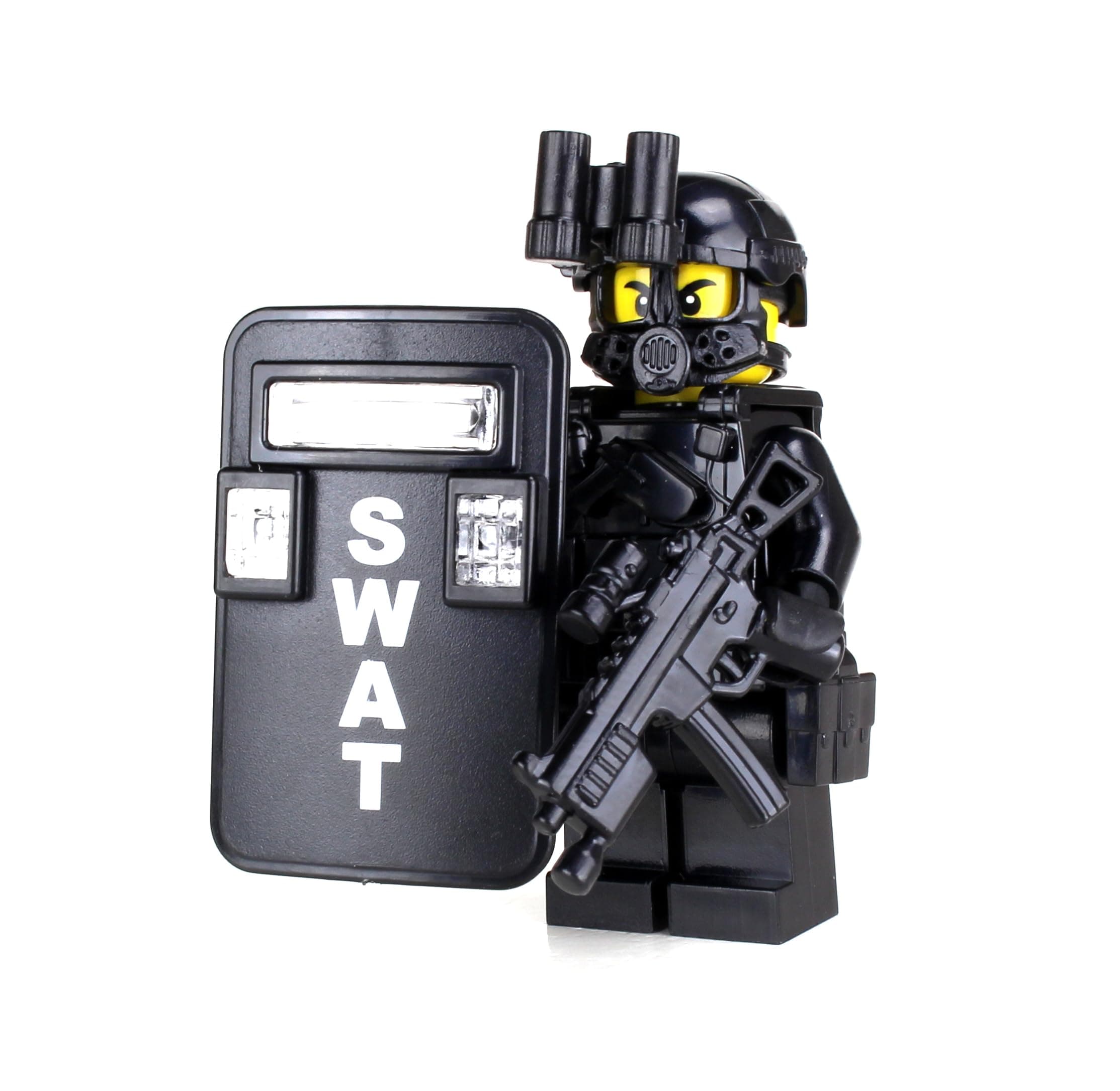 1.6 Inches Tall Collectible SWAT Police Officer Pointman Custom Minifigure| Genuine Police Minifig | Great Gift for Ages 10+ to Adult AFOL
