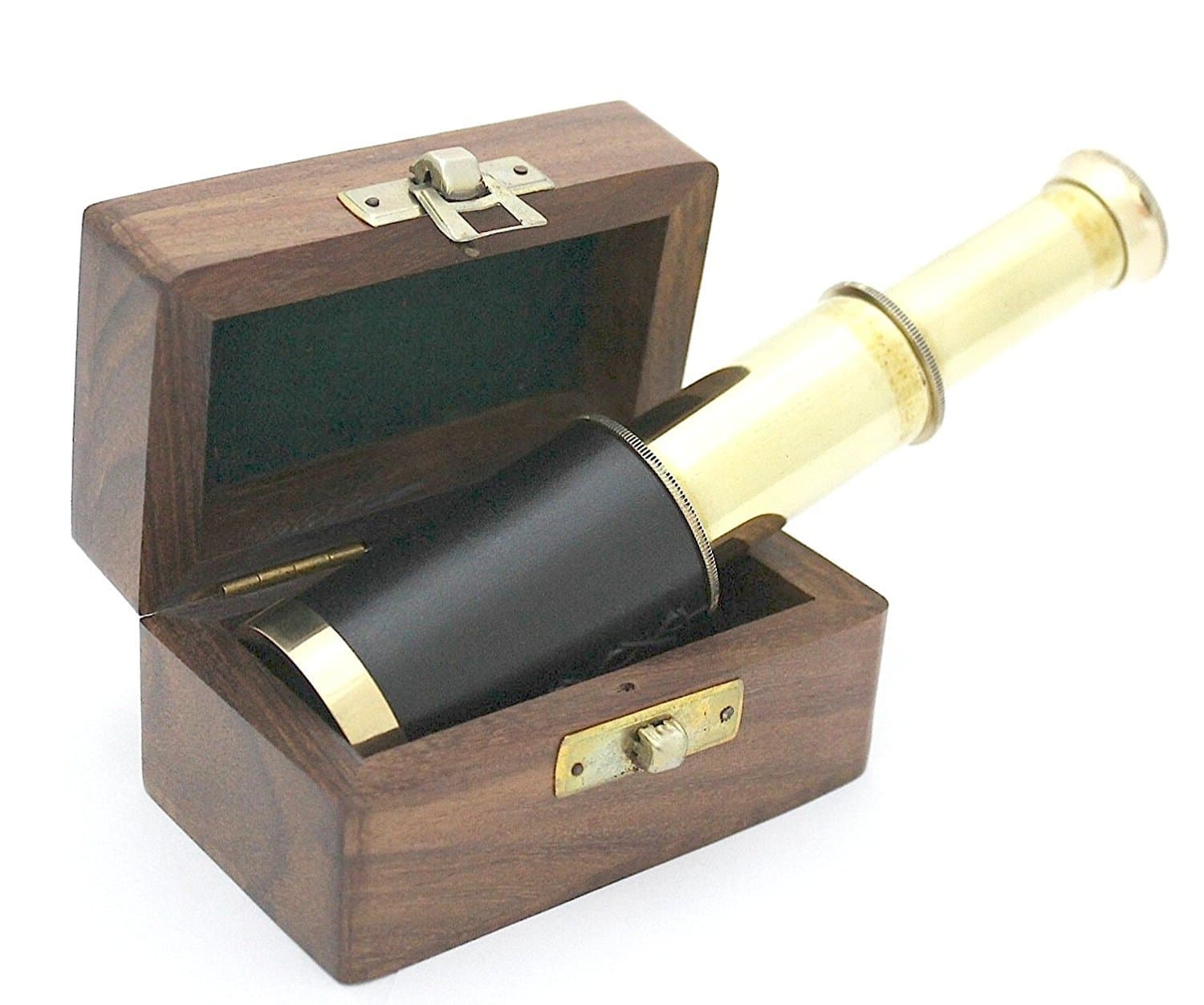 Nautical World KHUMYAYAD 6" Brass telescope mini telescope for kids with hard wood box