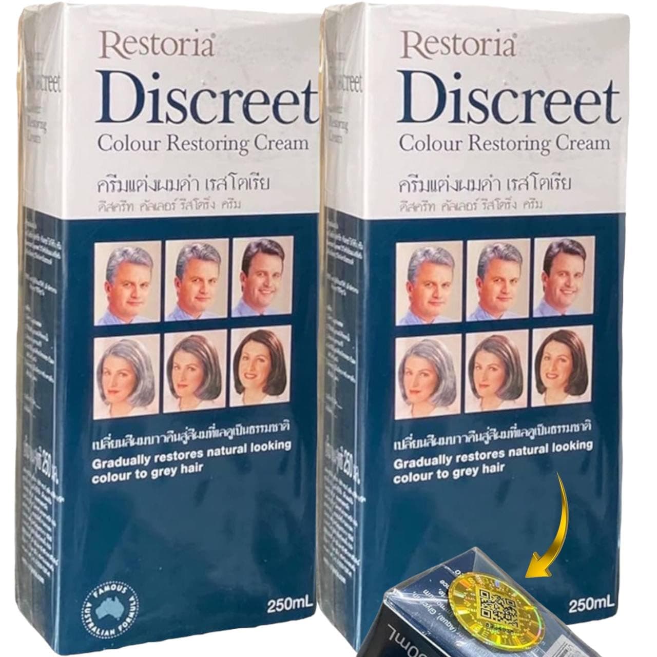 DOK MAI Pack of 1 Restoria Discreet Colour Restoring Cream 250 ml Black plus TIWASSI organic argan oil with vitamin E