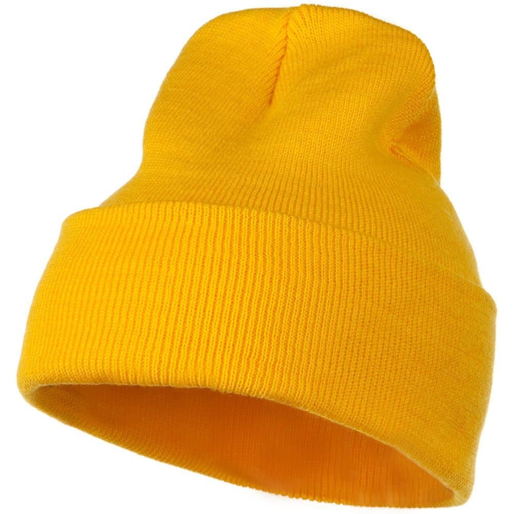 Mega Cap12 Inch Long Knitted Beanie - Yellow OSFM