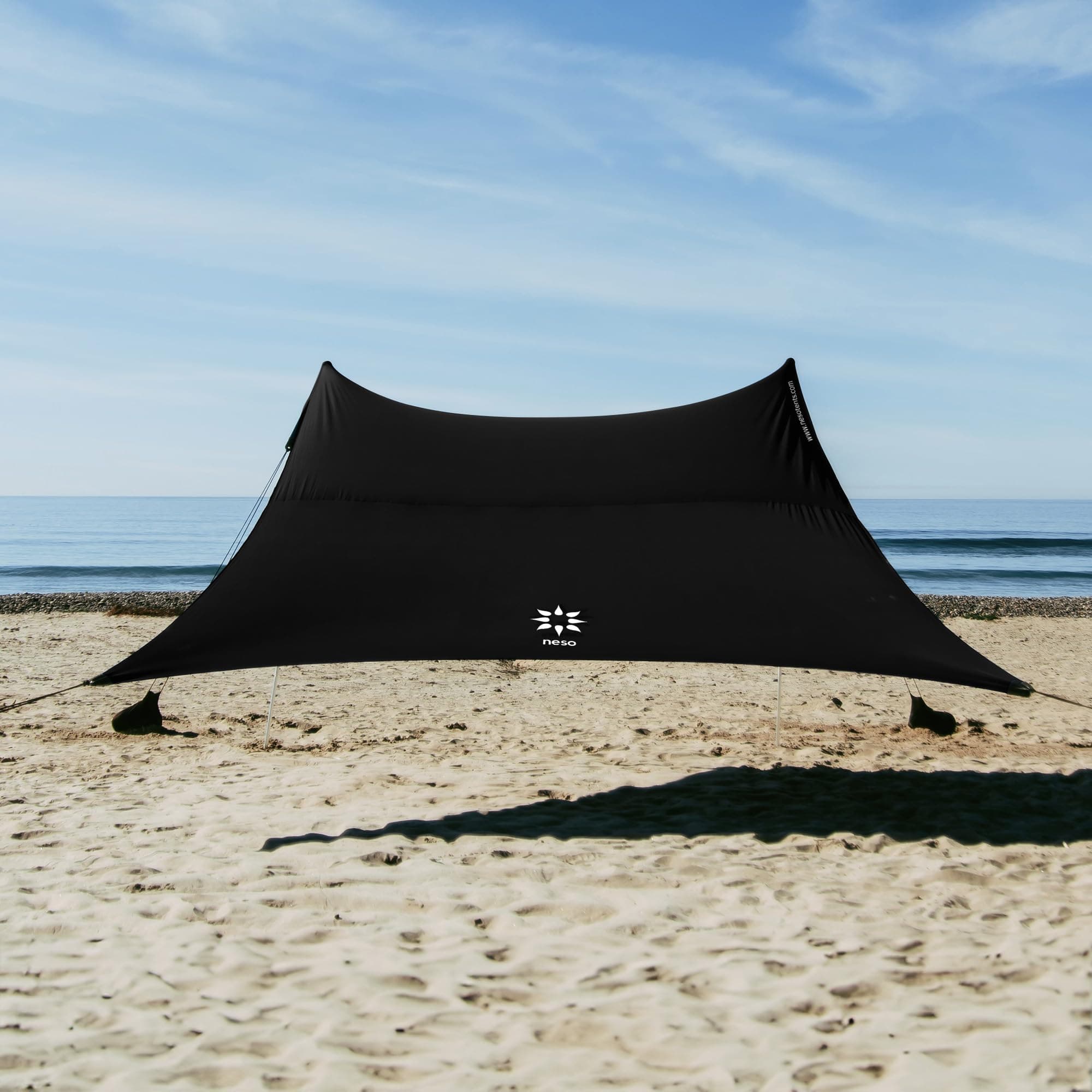 Gigante Portable Beach Tent Sun Shelter - Lightweight Beach Shade Canopy - Easy Setup for Family Outings - Patented Reinforced Corners - UPF 50+ Sun Protection - 8ft Tall, 11 x 11ft - Black