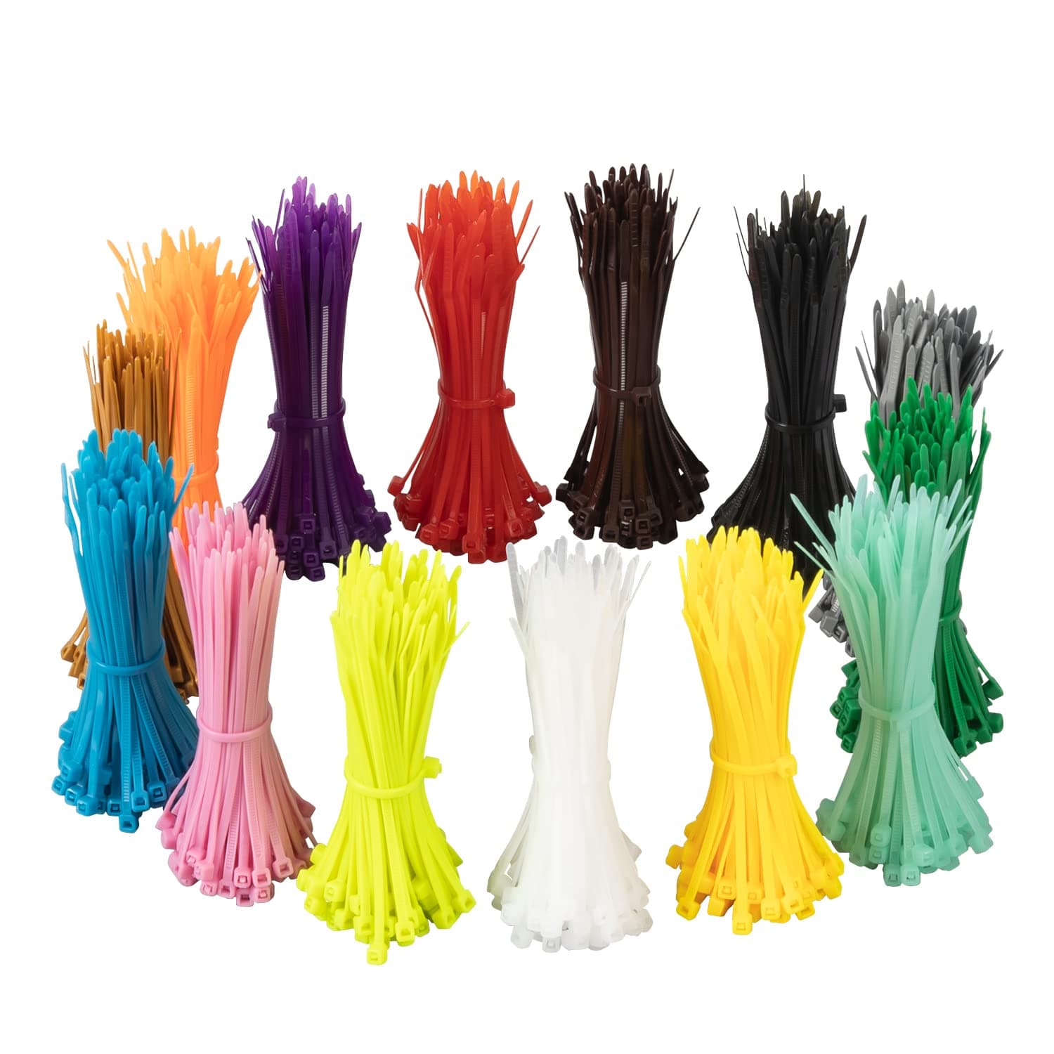 1400 PCS Coloured Cable Ties, 3mm x 100mm Multicolor Zip Ties, Mix Packed 14 Color Plastic Wire Ties Assortment for Home Office Garden Garage and Workshop