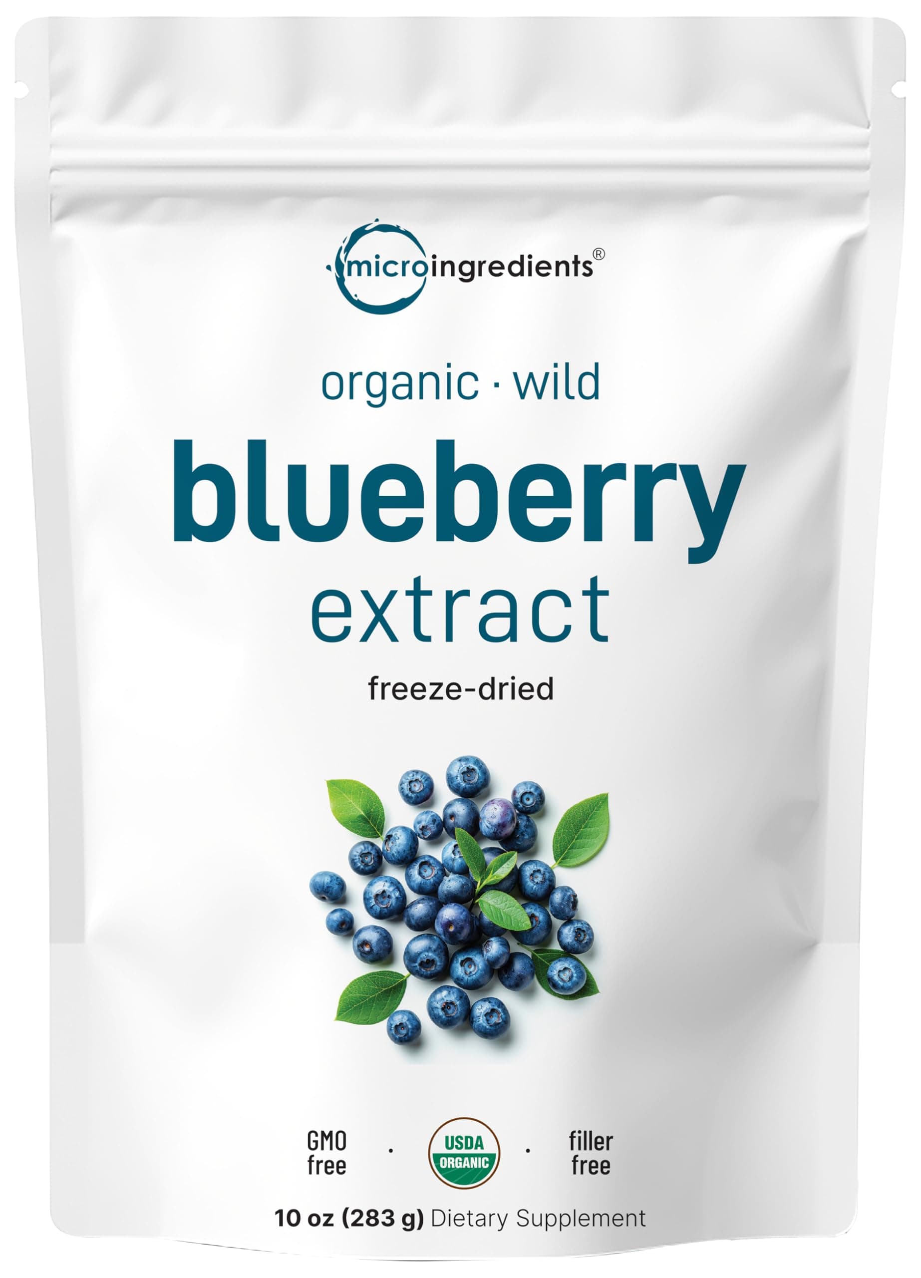Sustainably Canada Grown, Organic Blueberry Extract 50:1 Concentrate Powder, 6 Ounce, Organic Vitamin C for Immune System Booster & Natural Flavor for Beverage and Smoothie, No GMOs and Vegan Friendly