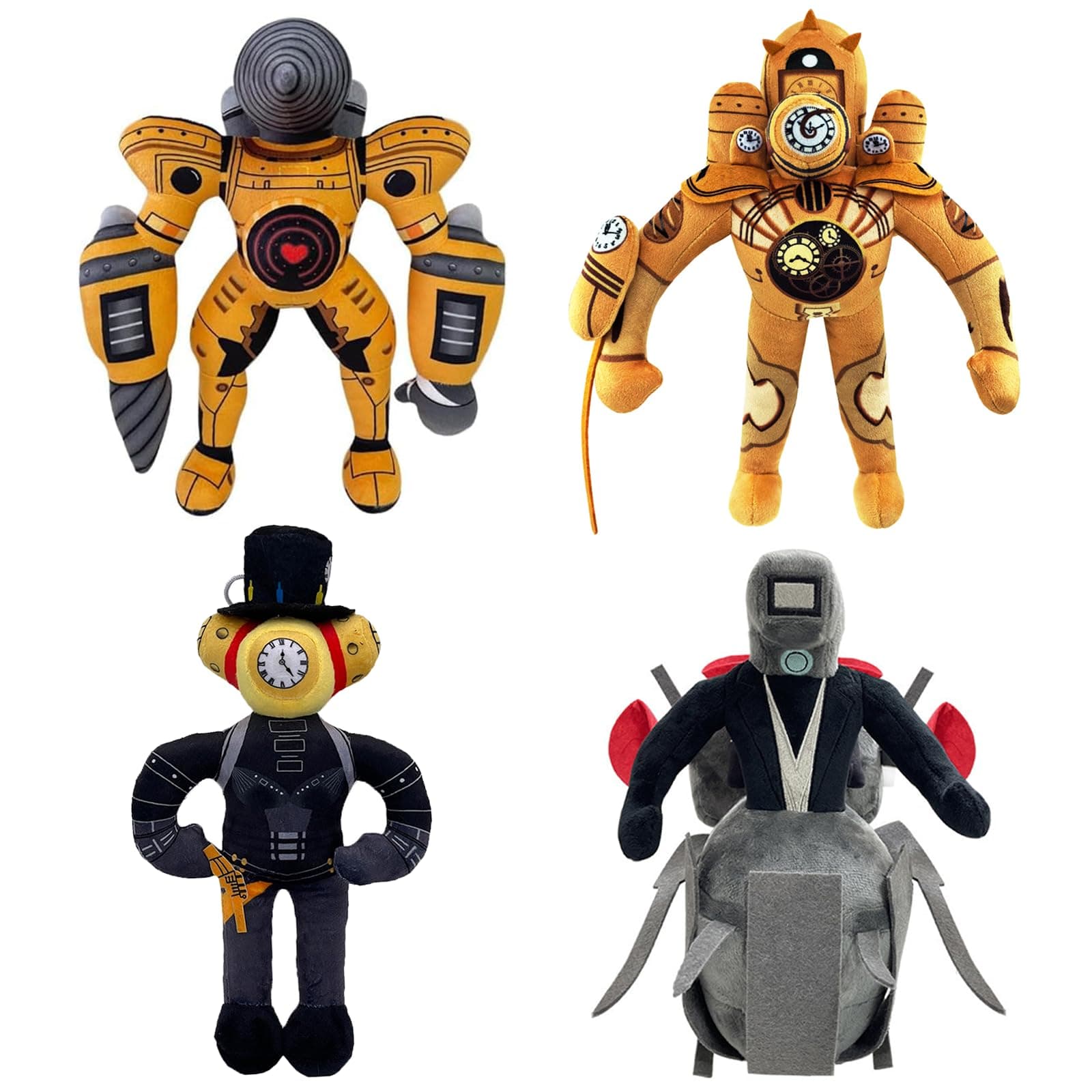 Toilet Plush Toy,Cameraman Plush,Speakerman Bosses Plushies,for Fans and Friends Beautifully Stuffed Animals Doll Gifts (4pcs)