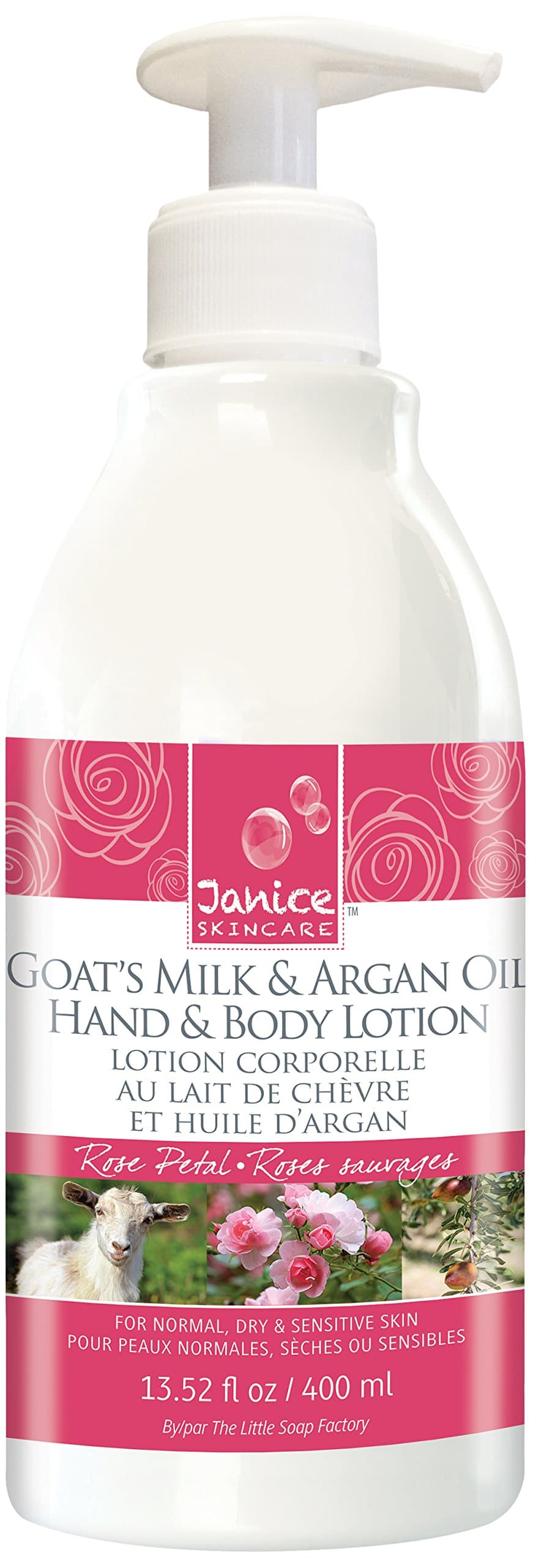 Goat's Milk and Argan Oil Lotion, Rose Petal, 13.52 Fluid Ounce