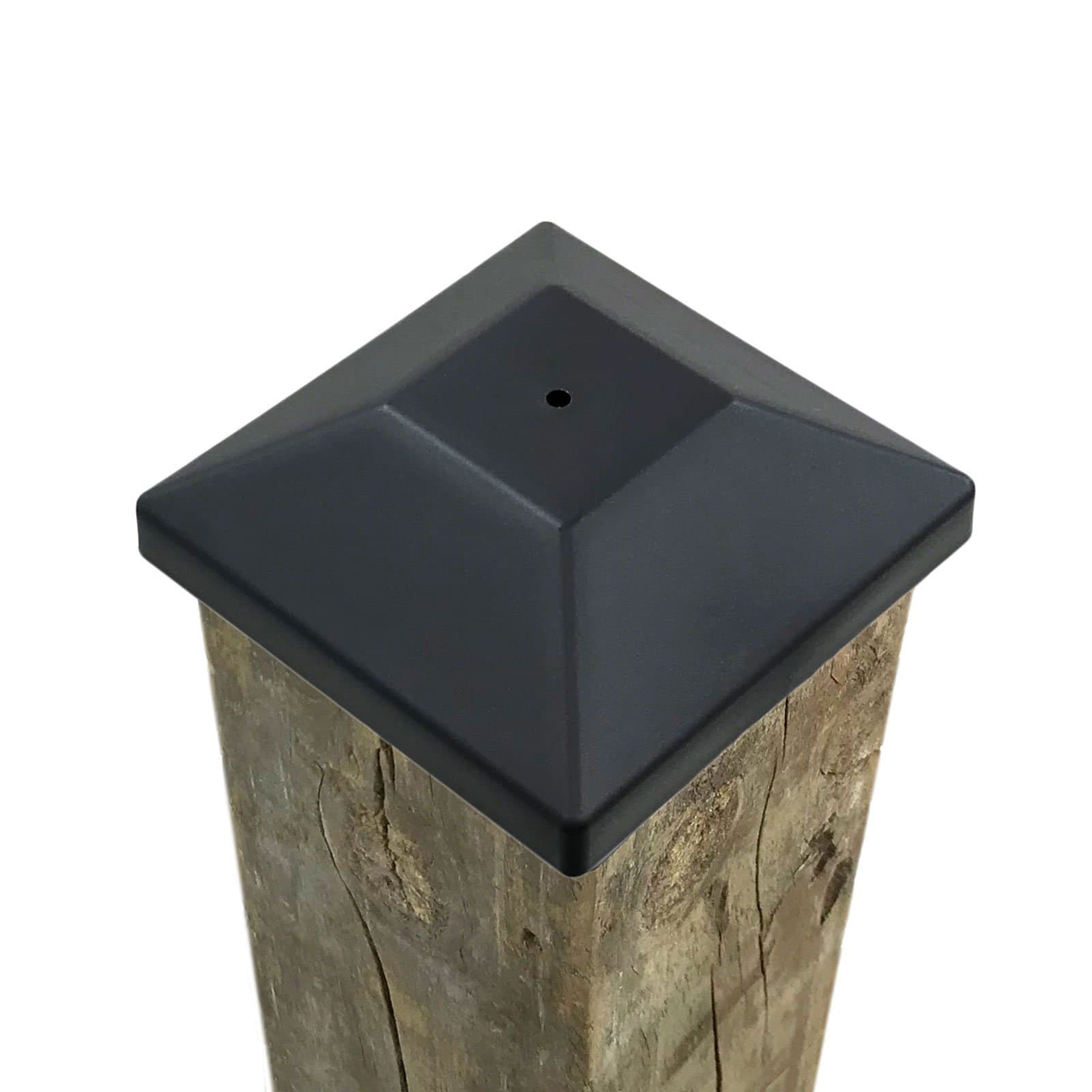 (32 Pack) 4x4 Wood Fence Post Caps (3 5/8") Black, Decking Caps for Pressure Treated Wood Fence, Made in USA