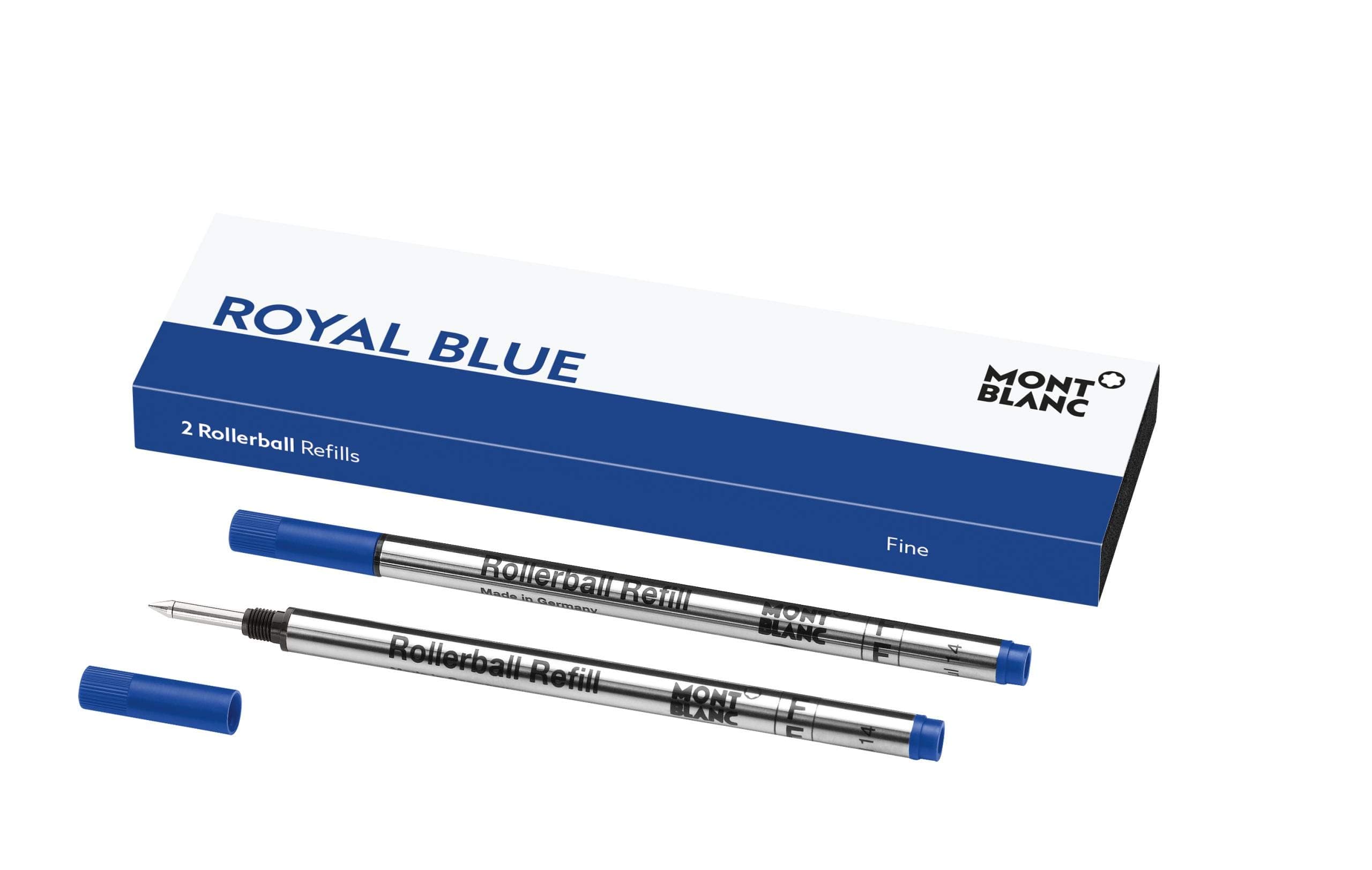Montblanc MB105163 Rollerball Refill (F), Pacific Blue, Pack of 2