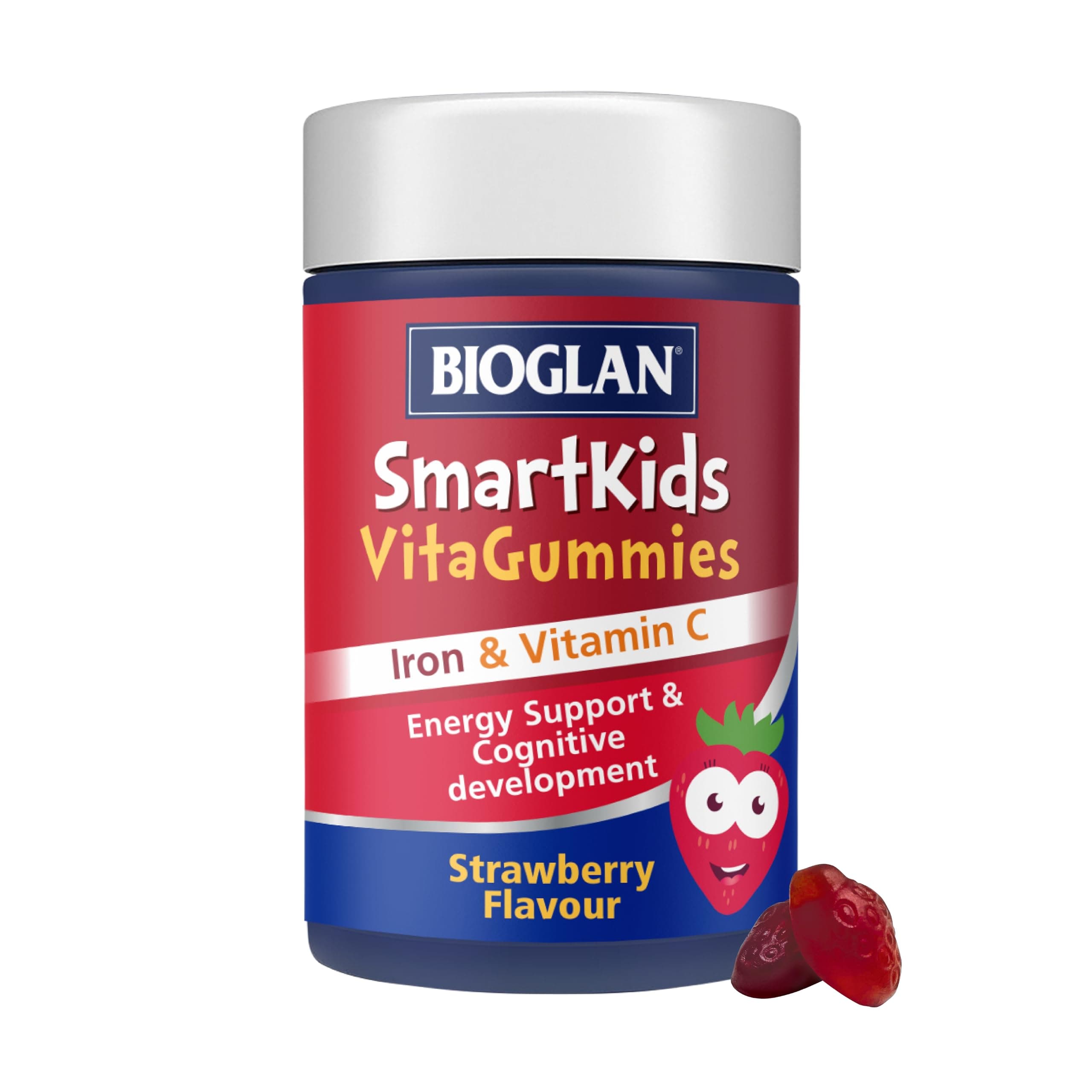 Bioglan SmartKids Iron with Vitamin C Energy Gummies - 30 Yummy Chewy Gummies for Enhanced Immunity and Maximum Energy Support for Active Kids